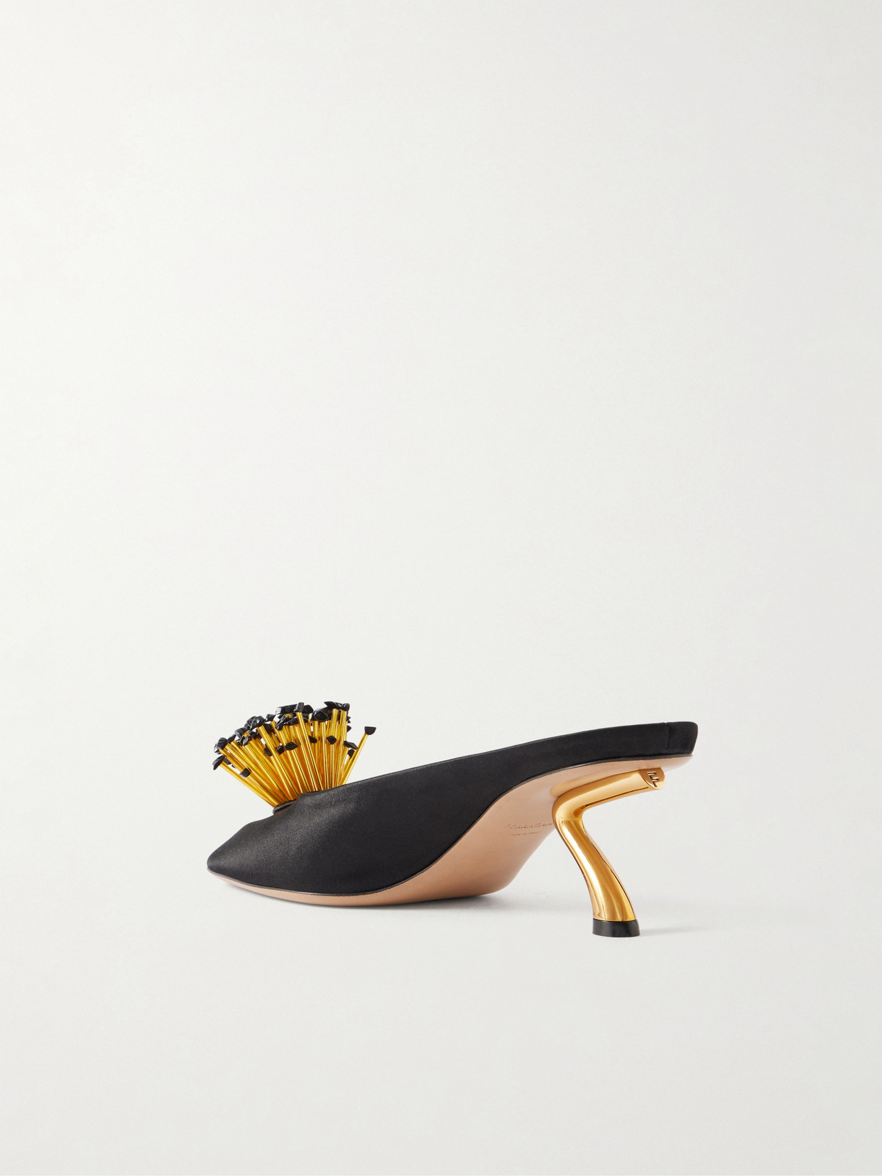 Ferragamo Black Sandals With Low Heel And Crystal Embellishment On The Front In Fabric Woman