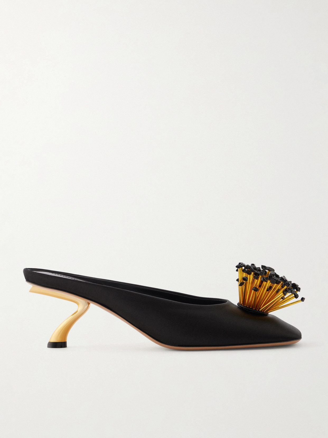 Ferragamo Black Sandals With Low Heel And Crystal Embellishment On The Front In Fabric Woman