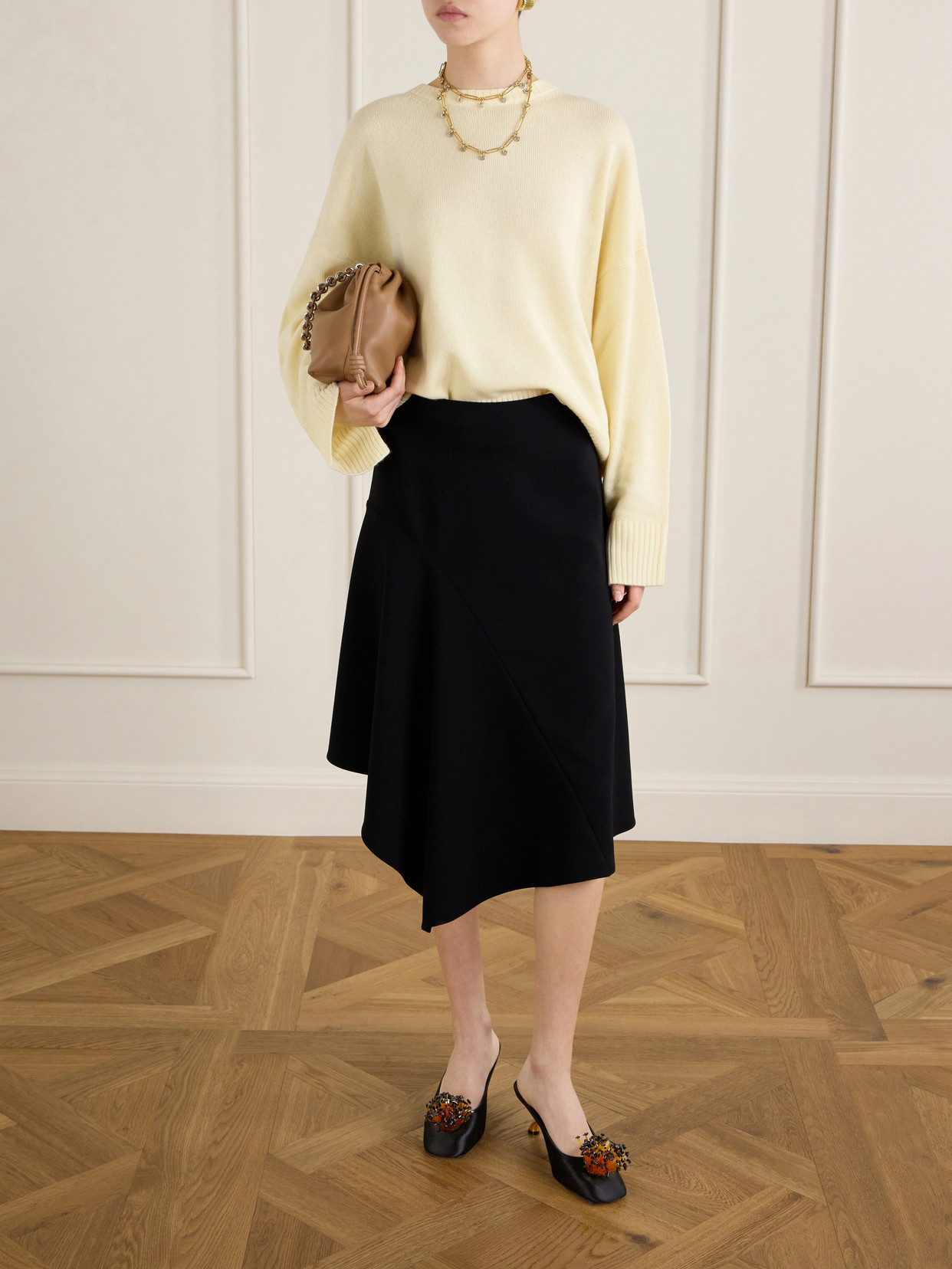 Ferragamo Black Sandals With Low Heel And Crystal Embellishment On The Front In Fabric Woman