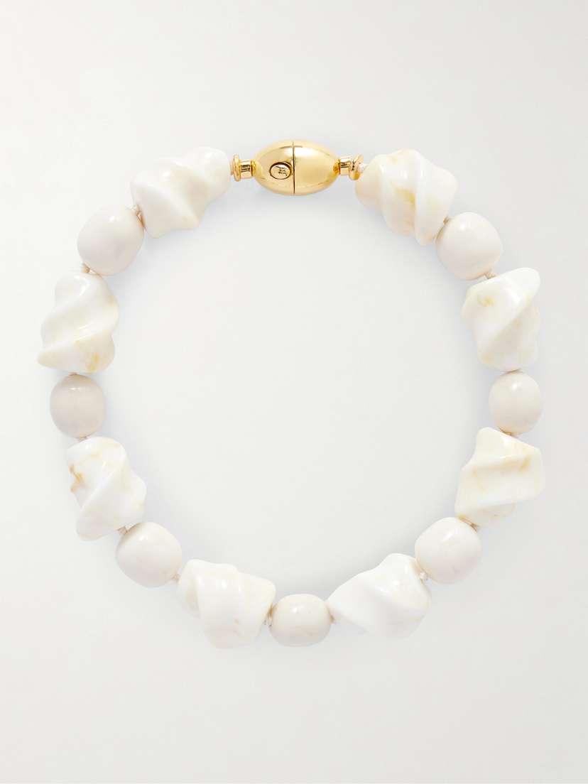 Lizzie Fortunato Salamanca Gold-tone Porcelain Beaded Choker