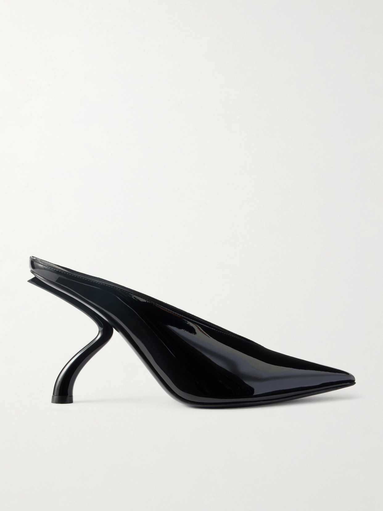 Ferragamo Itaca Patent-leather Mules In Black