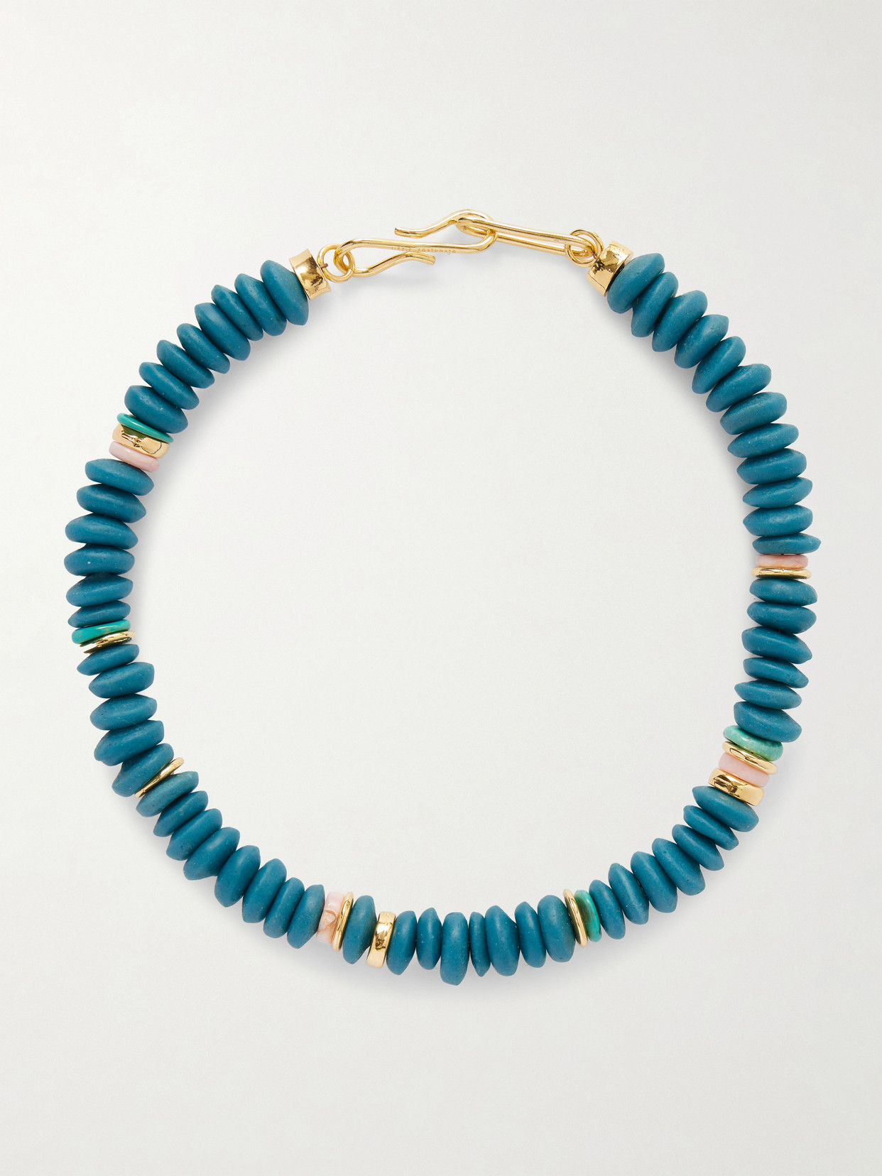 Lizzie Fortunato Gold-tone Glass Beaded Necklace In Blue