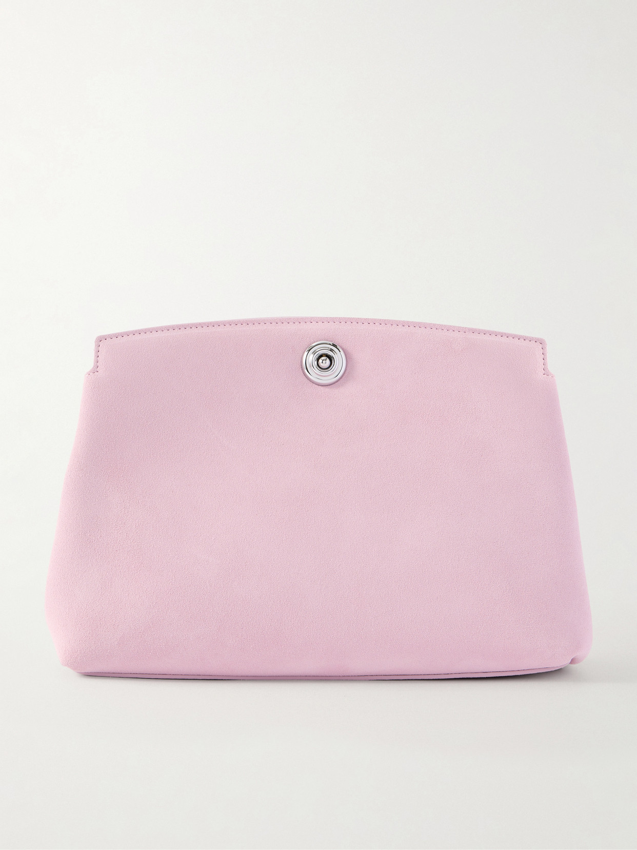 Liffner Pushlock Suede Pouch In Pink