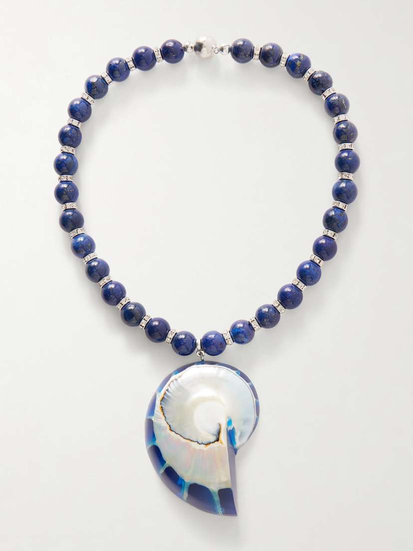 Julietta Rhodium-plated, Shell And Resin Necklace
