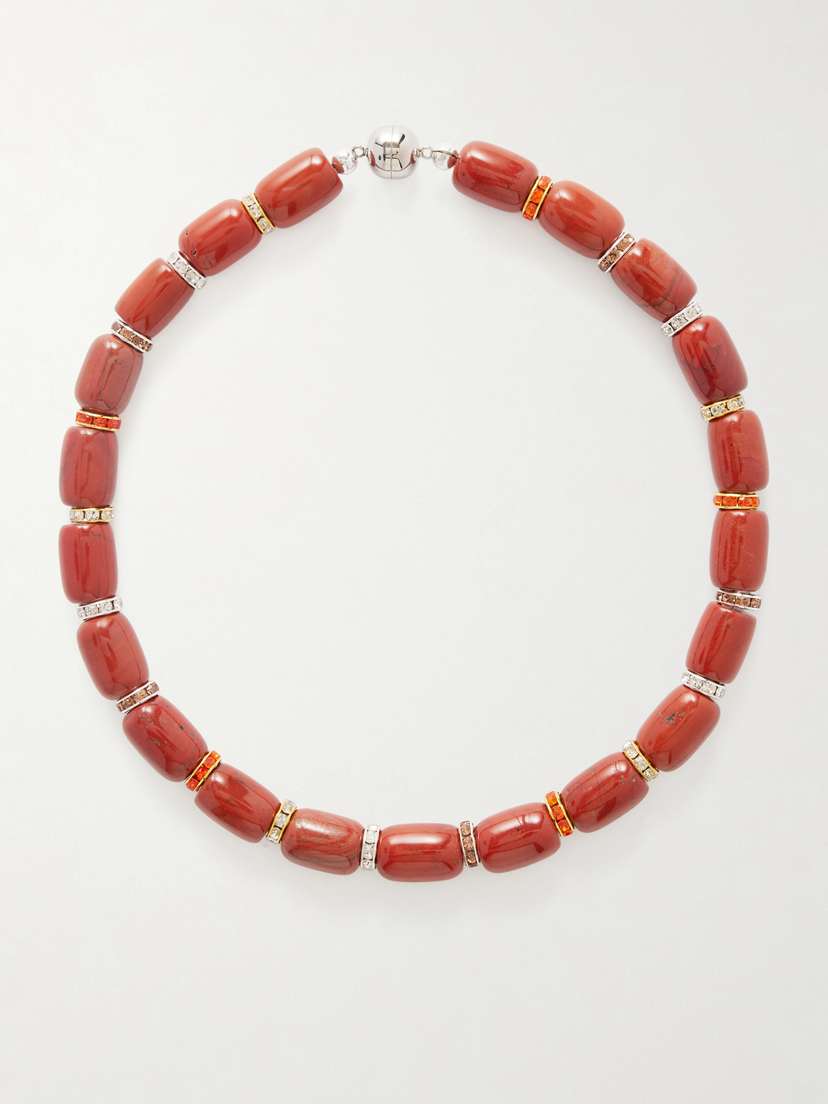 Julietta Rhodium-plated Jasper Necklace