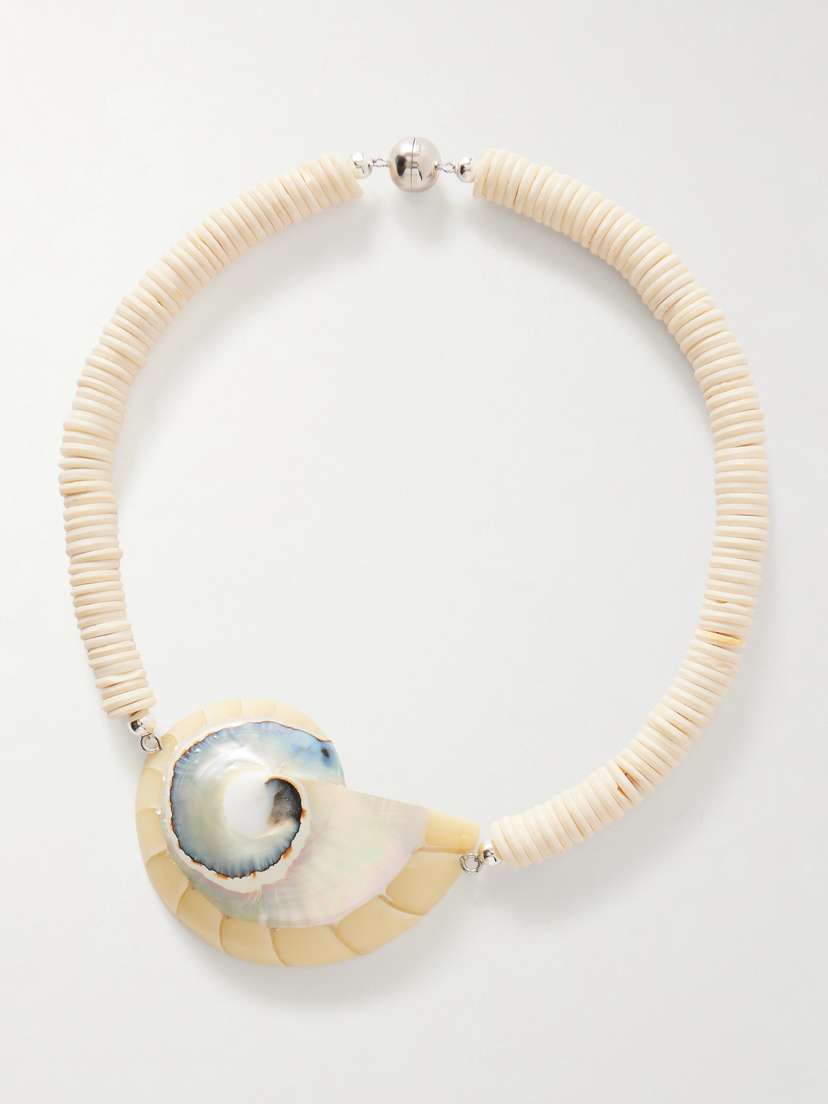 Julietta Odessa Silver-tone Shell Beaded Necklace