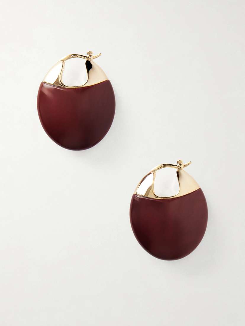 LIÉ STUDIO The Erin Gold-plated And Mookaite Hoop Earrings | Thumbnail 4 LIÉ STUDIO The Erin Gold-plated And Mookaite Hoop Earrings | Thumbnail 4