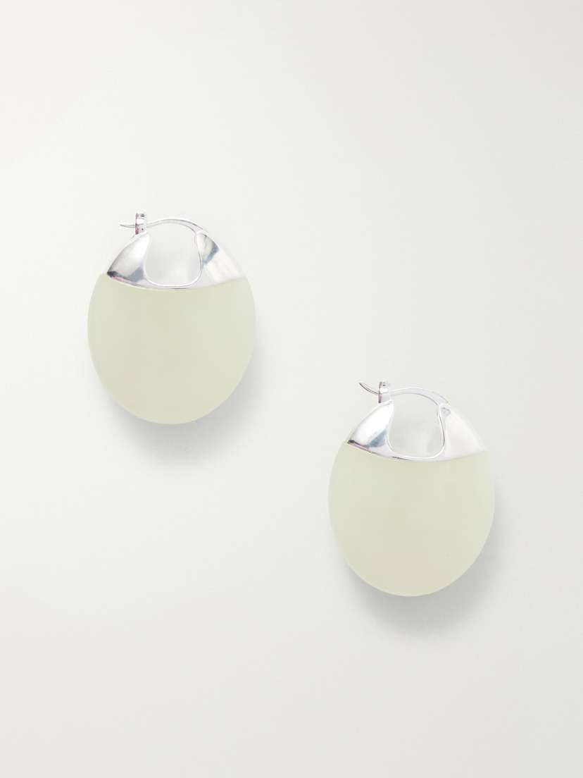 LIÉ STUDIO The Erin Silver And Serpentine Hoop Earrings