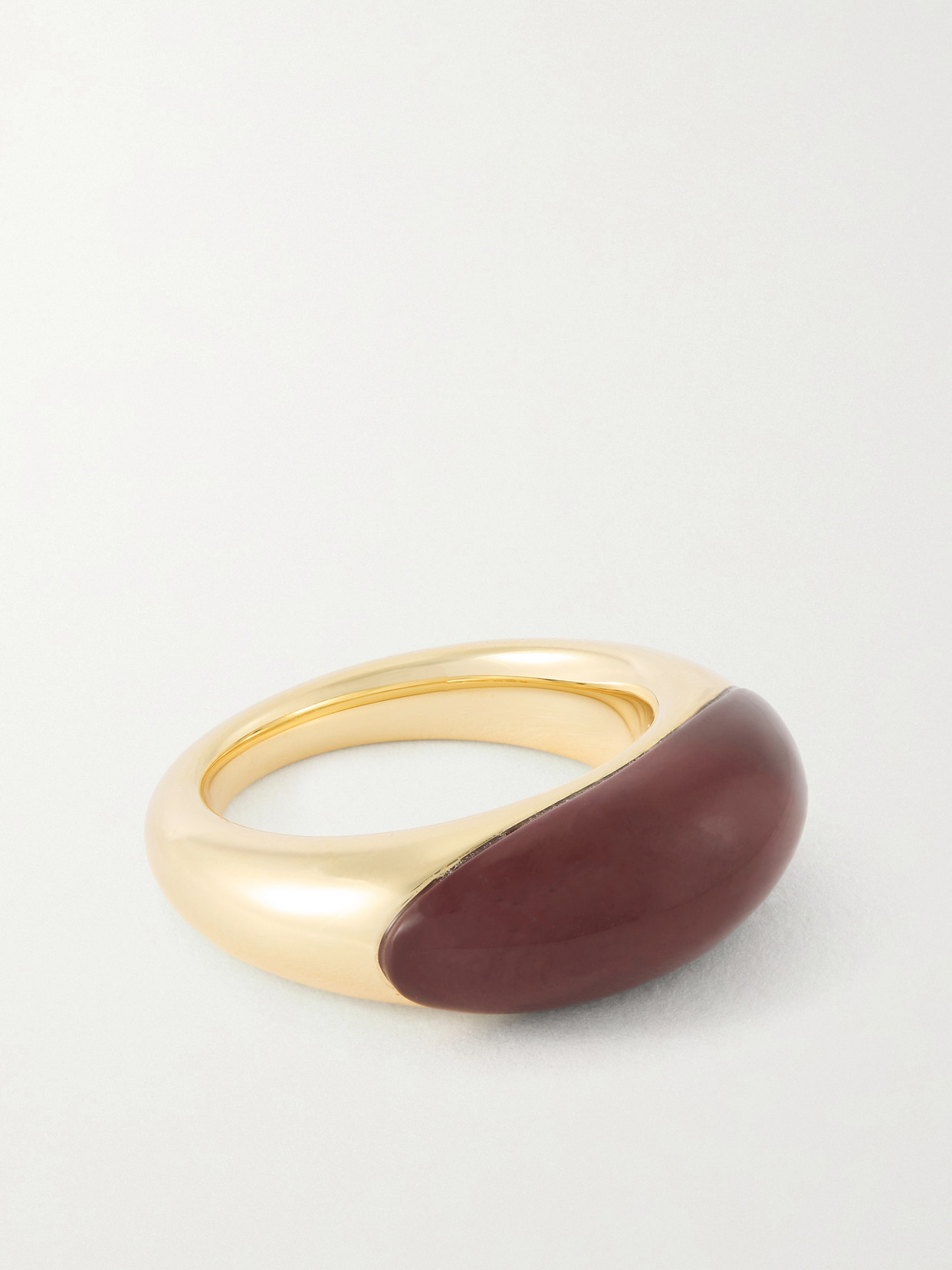 Lie Studio Beatrice Gold-plated Silver And Jasper Ring