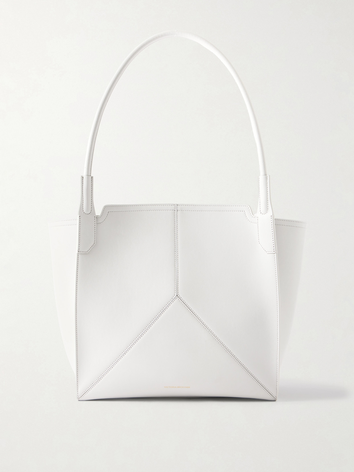 Victoria Beckham The Victoria Soft Mini Metallic Leather Tote In Silver