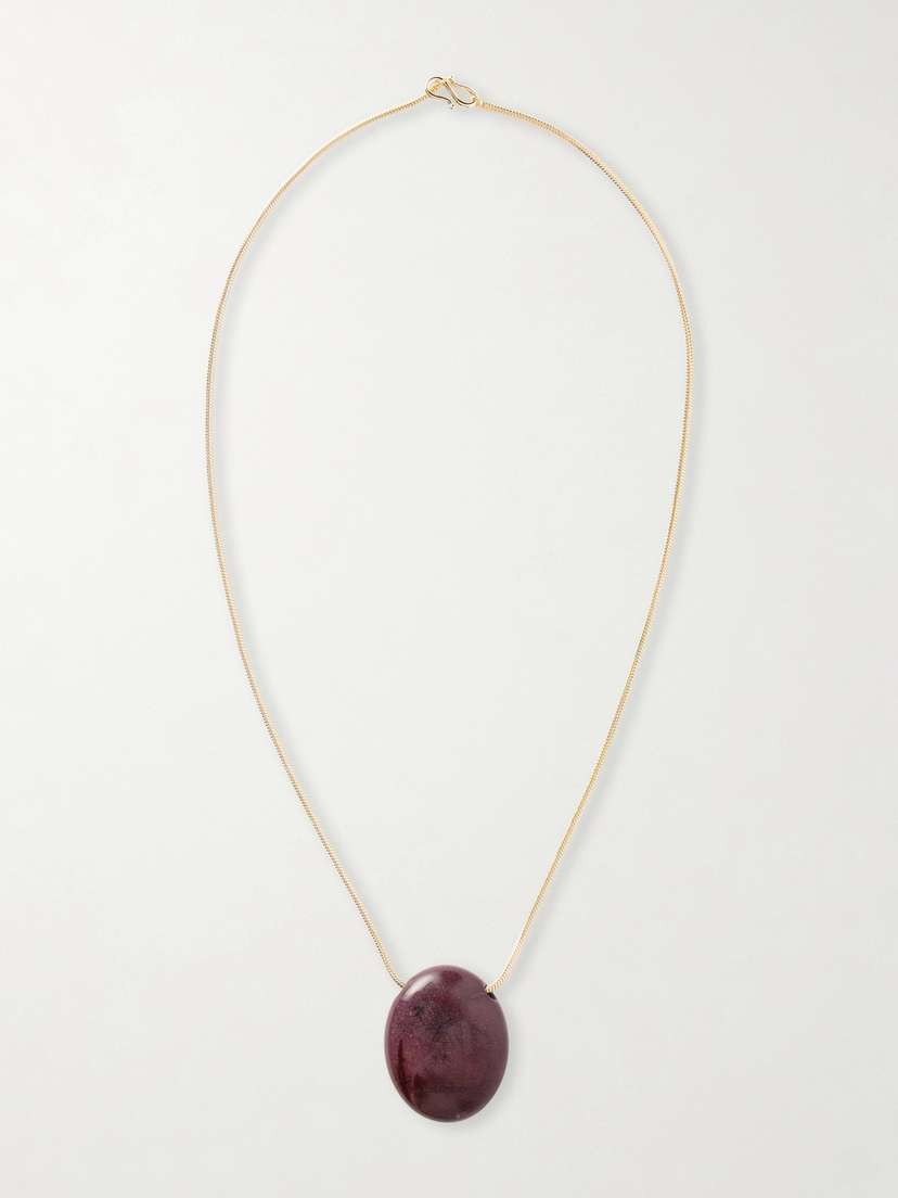 LIÉ STUDIO The Julia Gold-plated And Mookaite Pendant Necklace | Thumbnail 5
