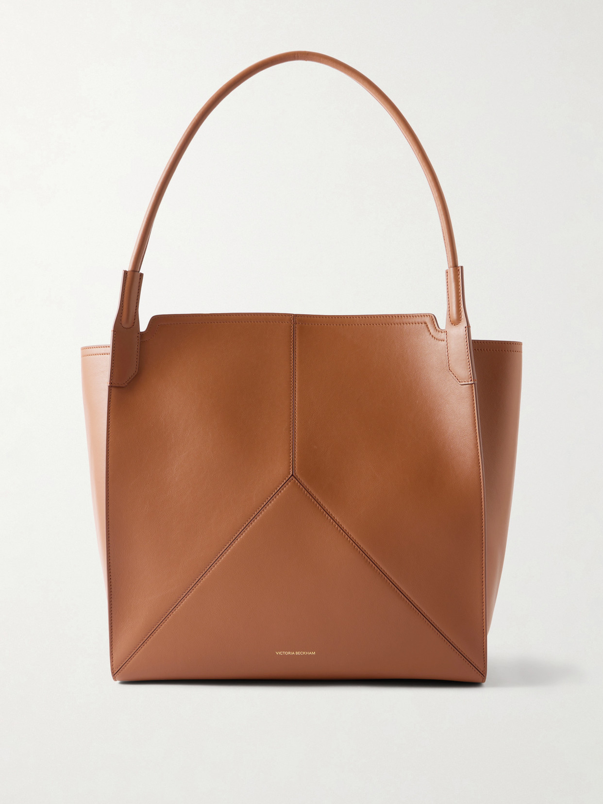 Victoria Beckham The Victoria Soft Paneled Leather Tote In Brown