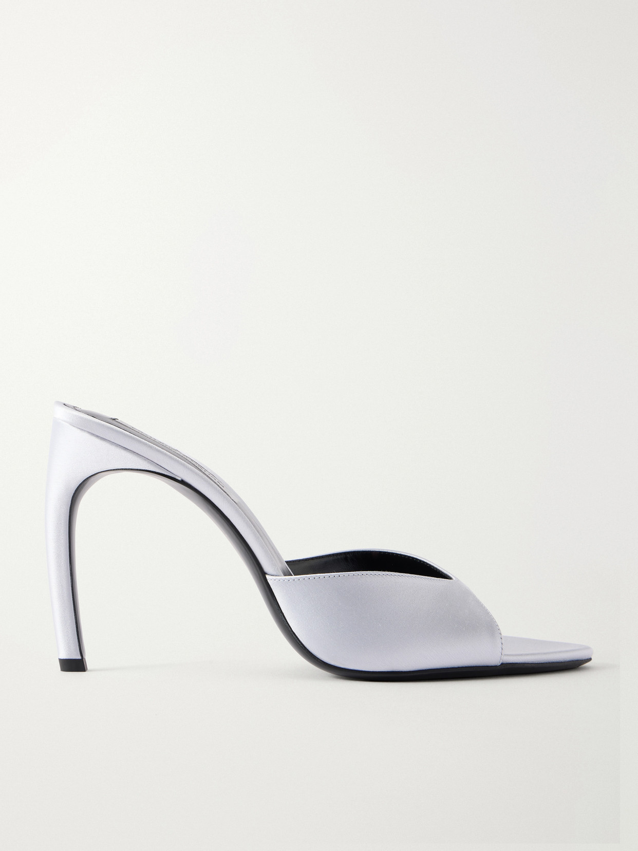 Victoria Beckham Harlow Satin Mules In Silver