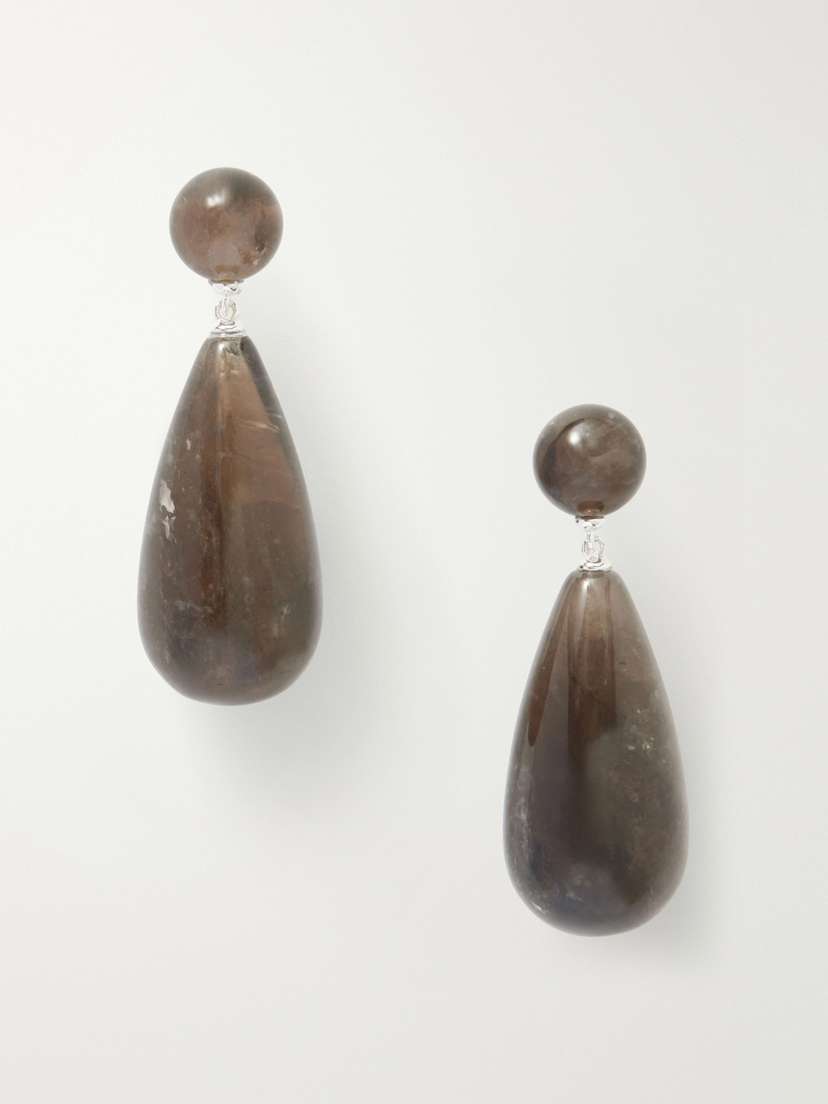 LIÉ STUDIO The Lola Silver And Quartz Earrings