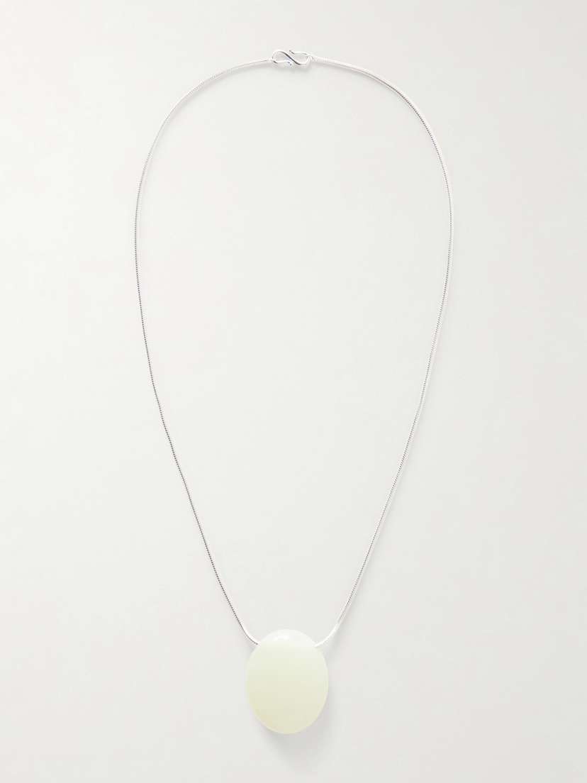 LIÉ STUDIO The Julia Silver And Serpentine Necklace