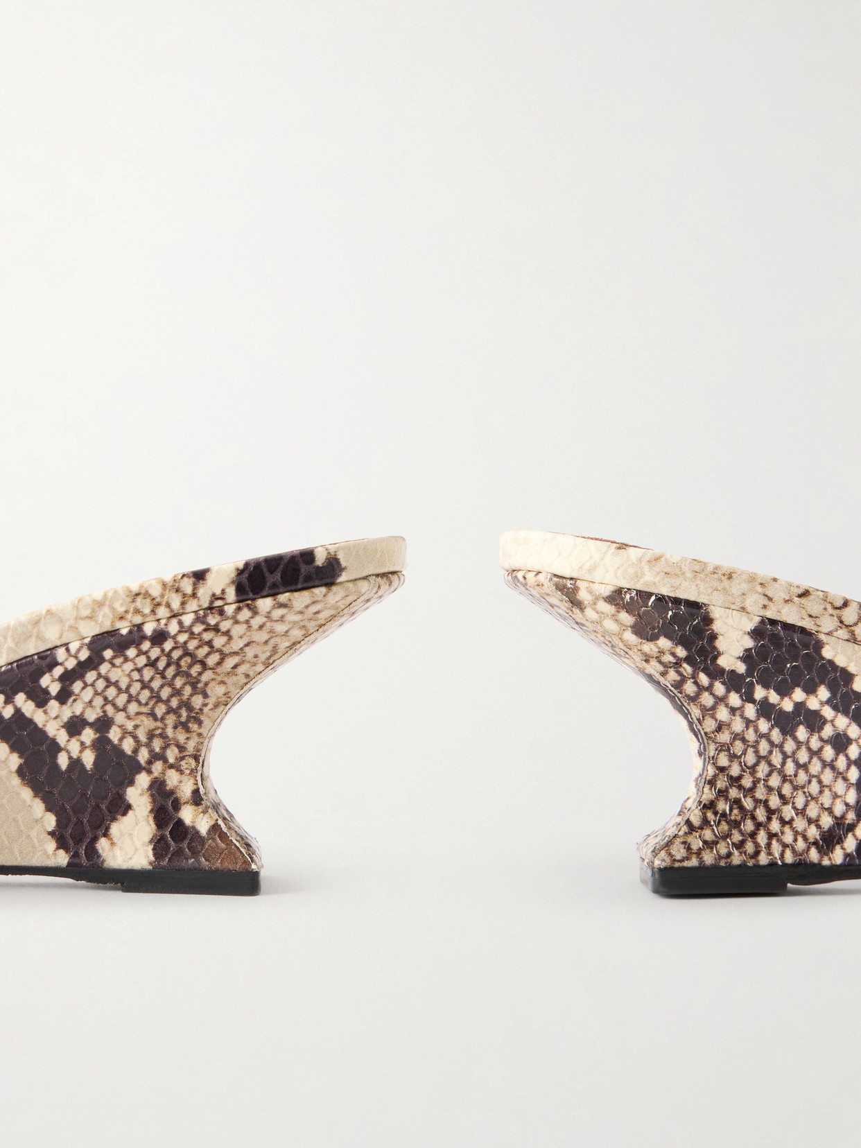 Nina 50 Snake-Effect Leather Wedge Sandals