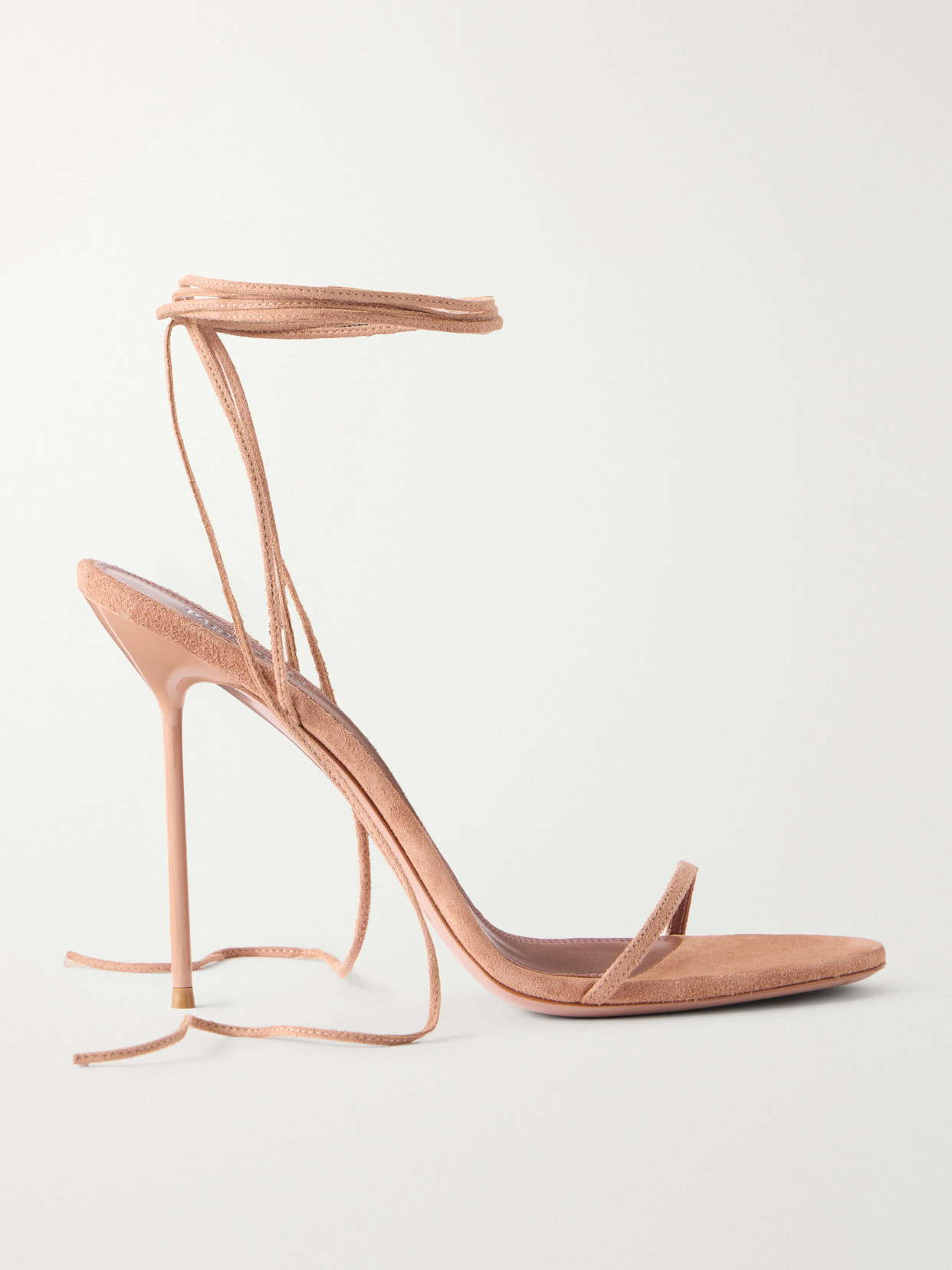 Paris Texas Lidia Embellished Lace-up Suede Sandals In Pink