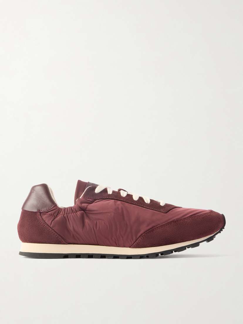 Le Monde Béryl Slim Runner Suede And Leather-trimmed Shell Sneakers