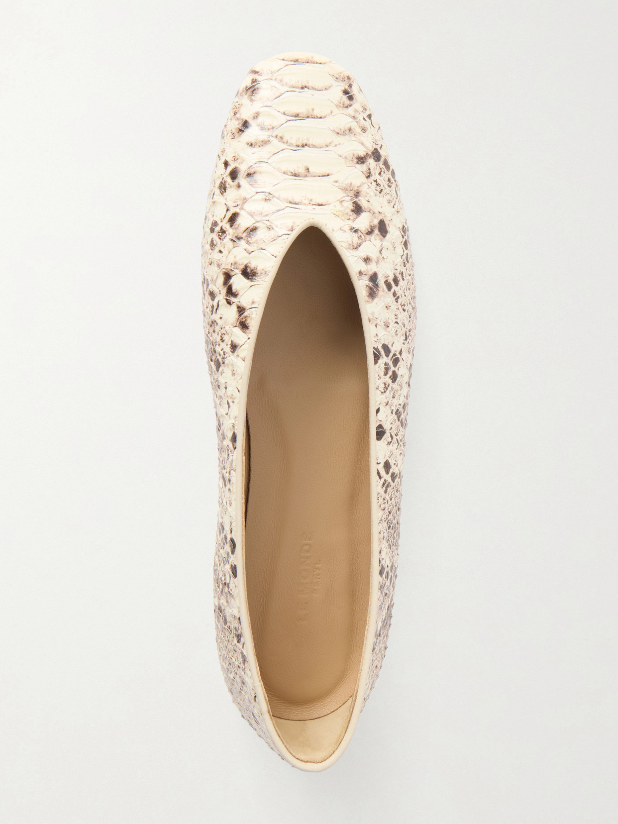 Le Monde Béryl - Classic Regency Snake-Effect Ballet Flats