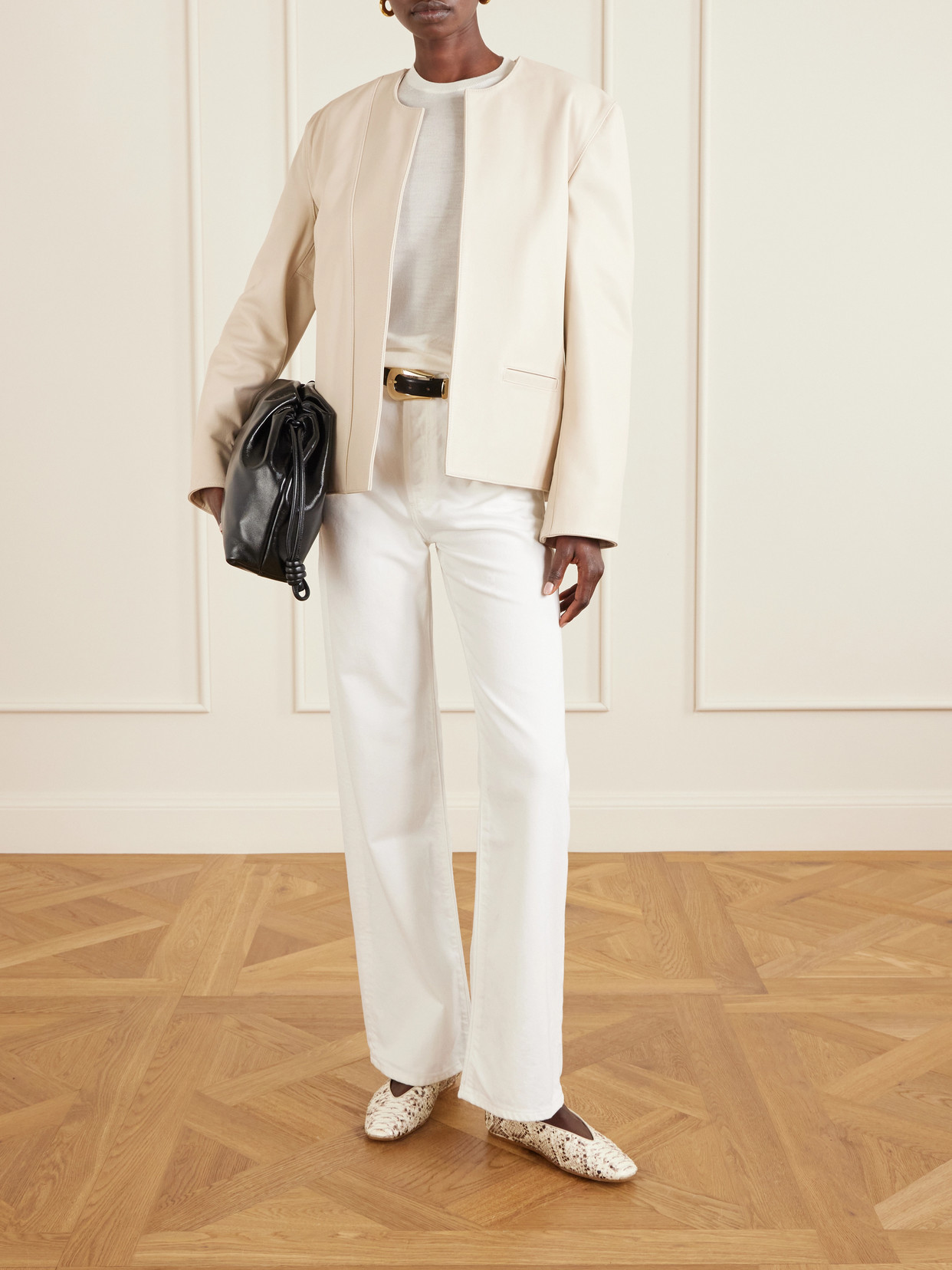 Le Monde Béryl - Classic Regency Snake-Effect Ballet Flats