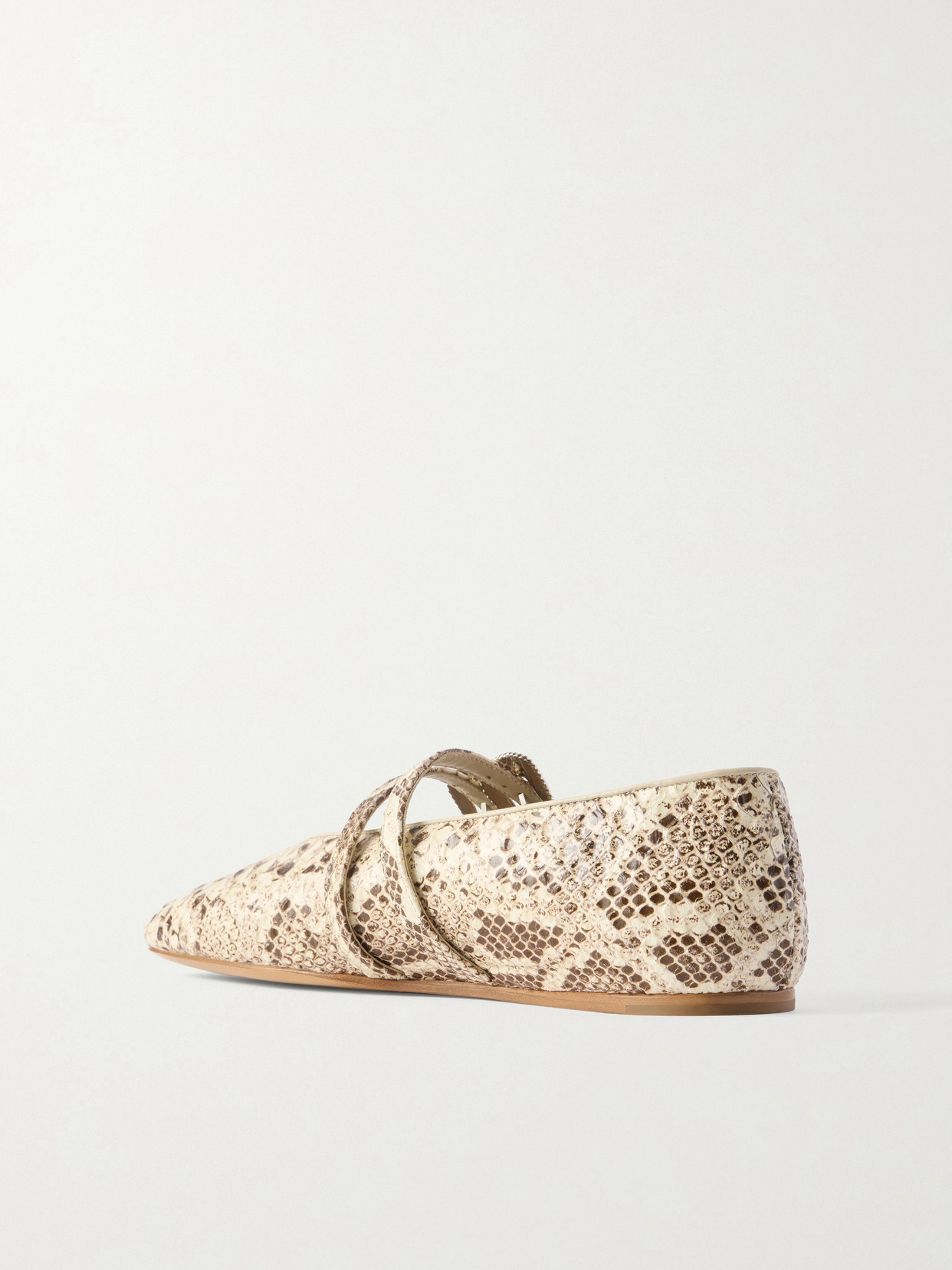 Le Monde Béryl - Claudia Snake-Effect Leather Mary-Jane Ballet Flats
