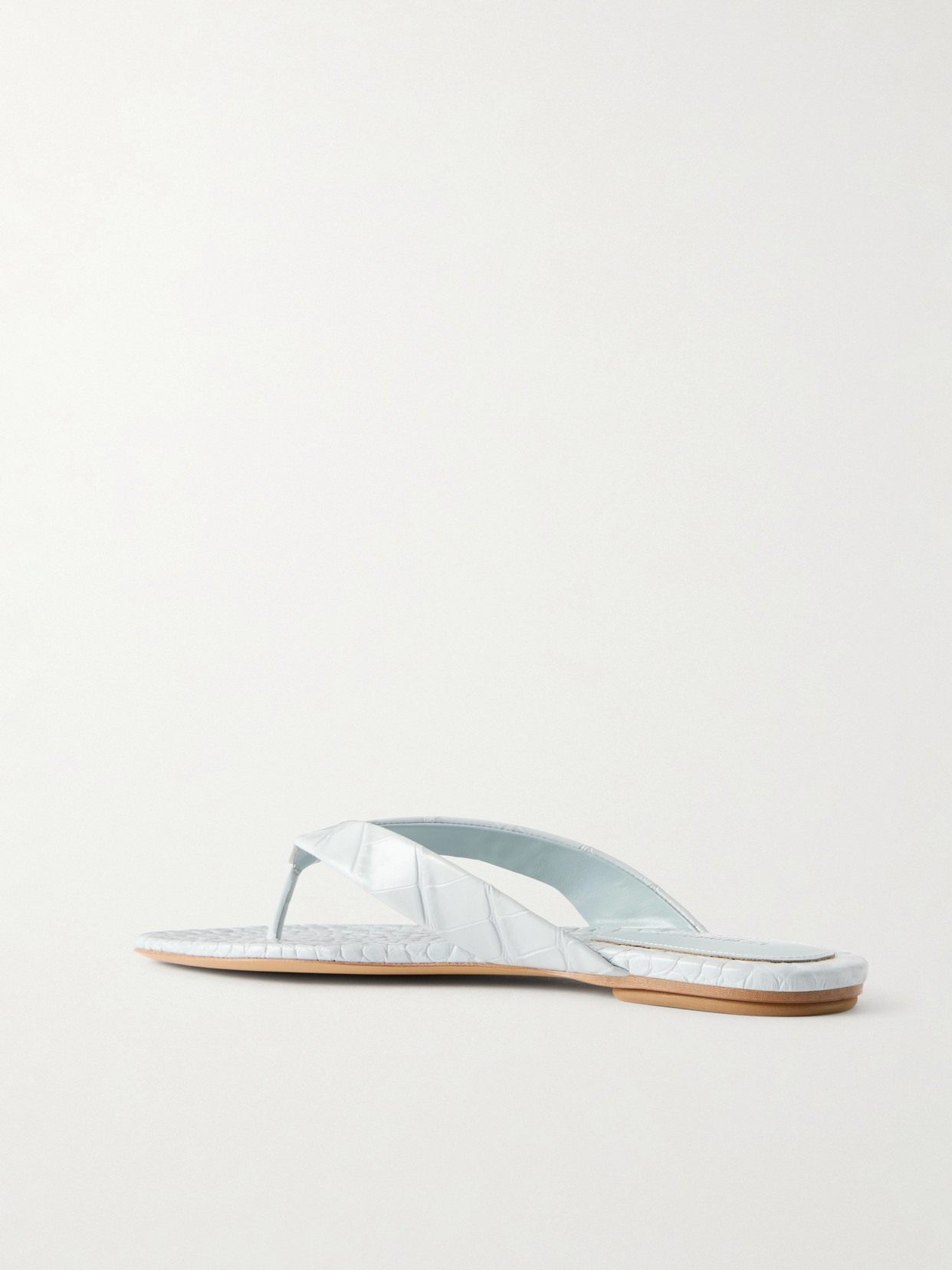 Le Monde Béryl - Croc-Effect Leather Thong Sandals