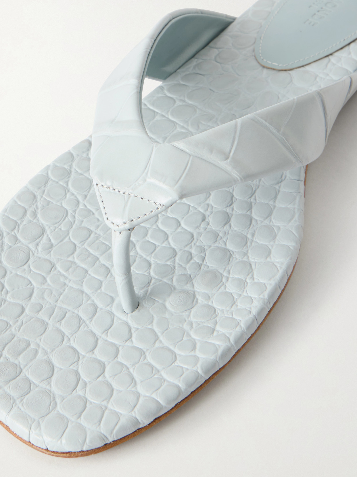 Le Monde Béryl - Croc-Effect Leather Thong Sandals