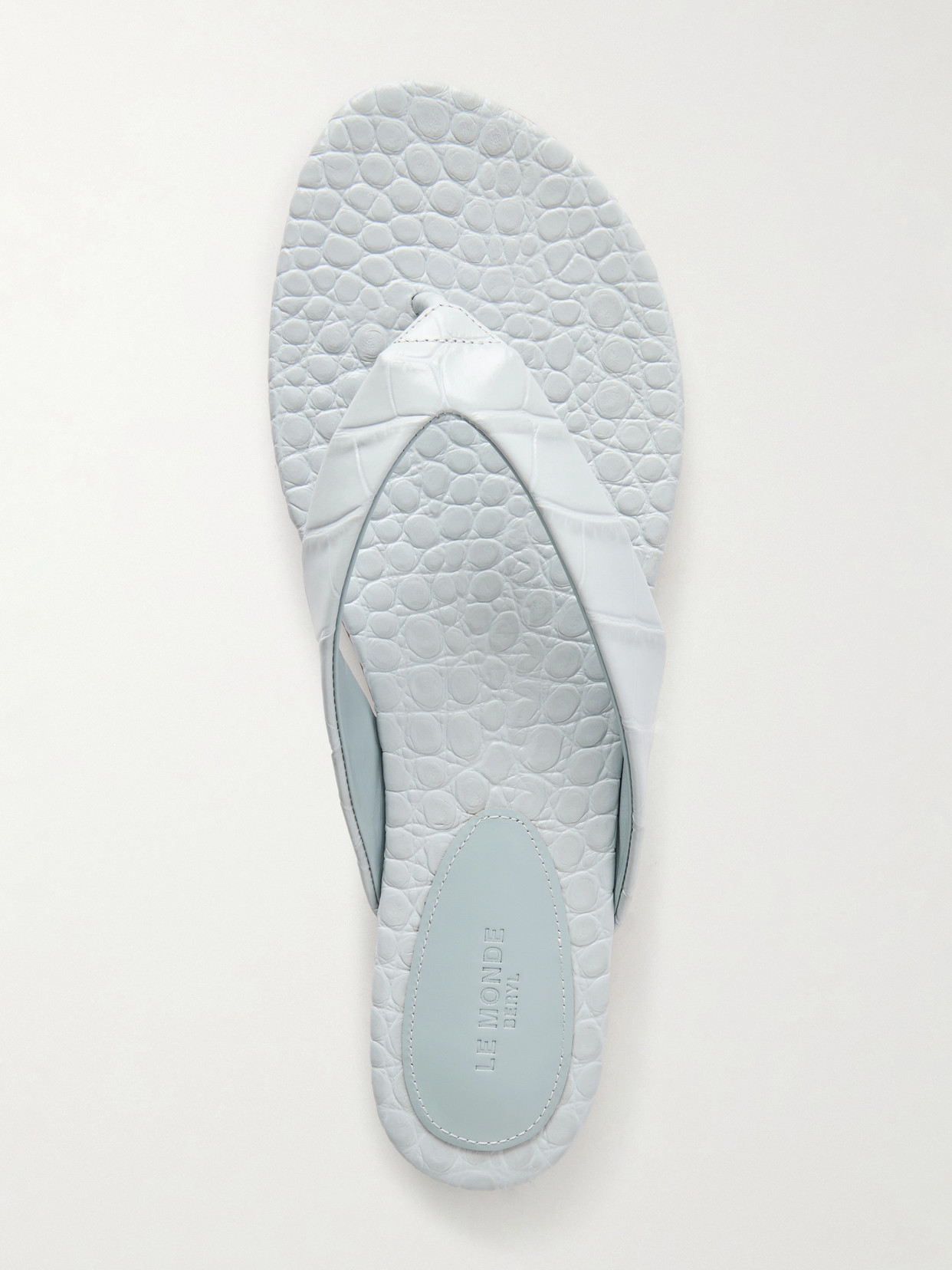 Le Monde Béryl - Croc-Effect Leather Thong Sandals