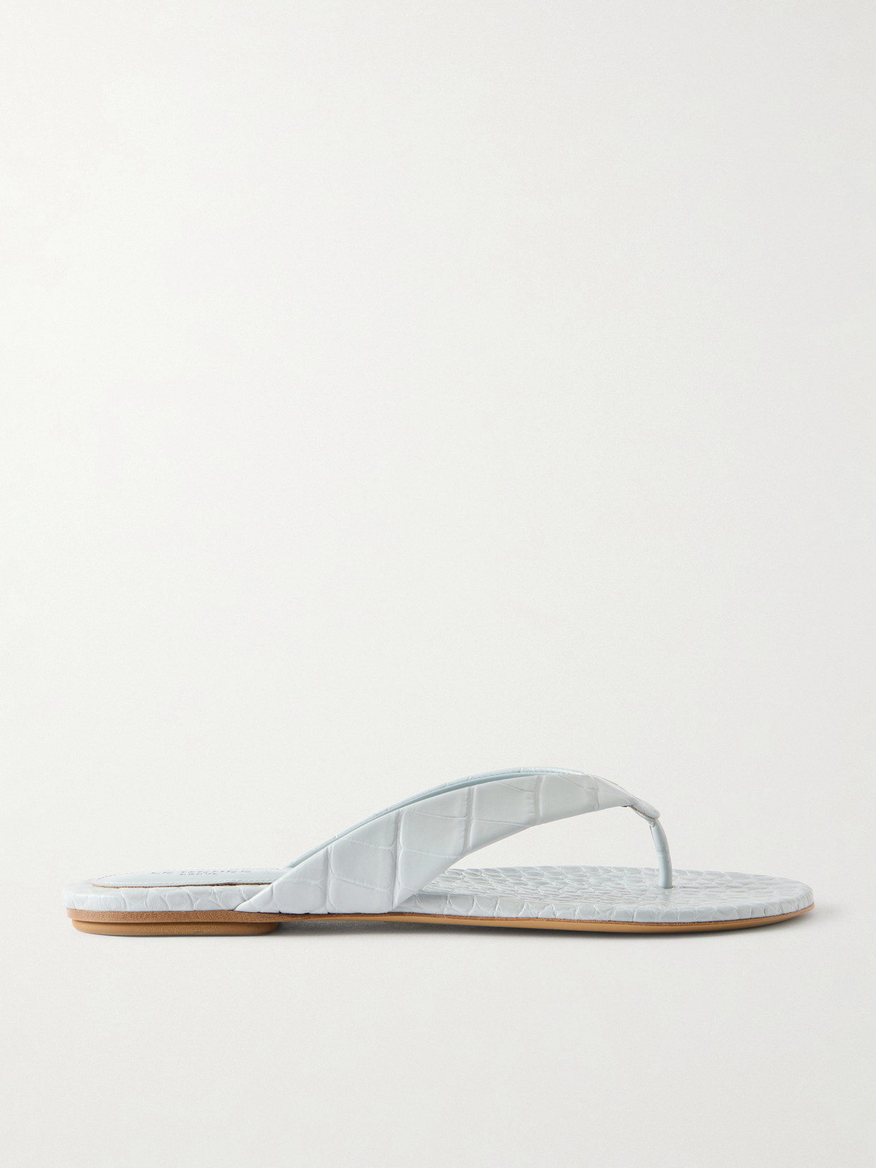 Le Monde Beryl Croc-effect Leather Thong Sandals In White