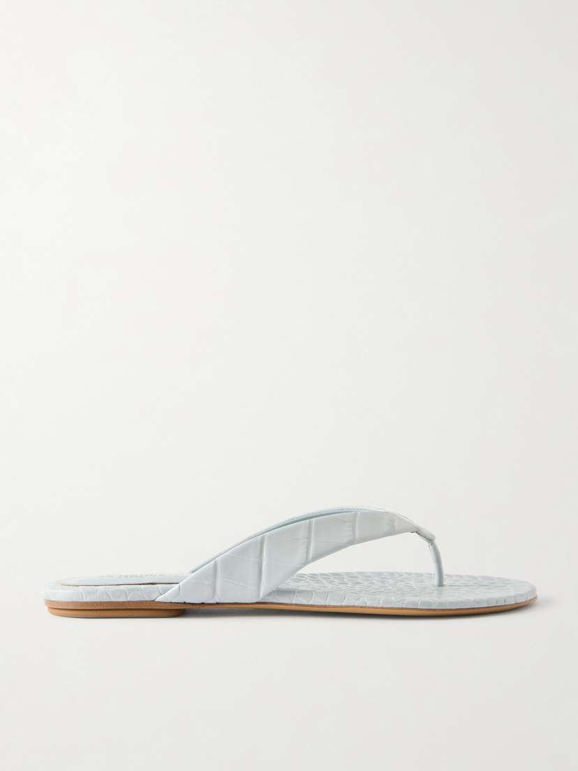 Le Monde Béryl Croc-effect Leather Thong Sandals