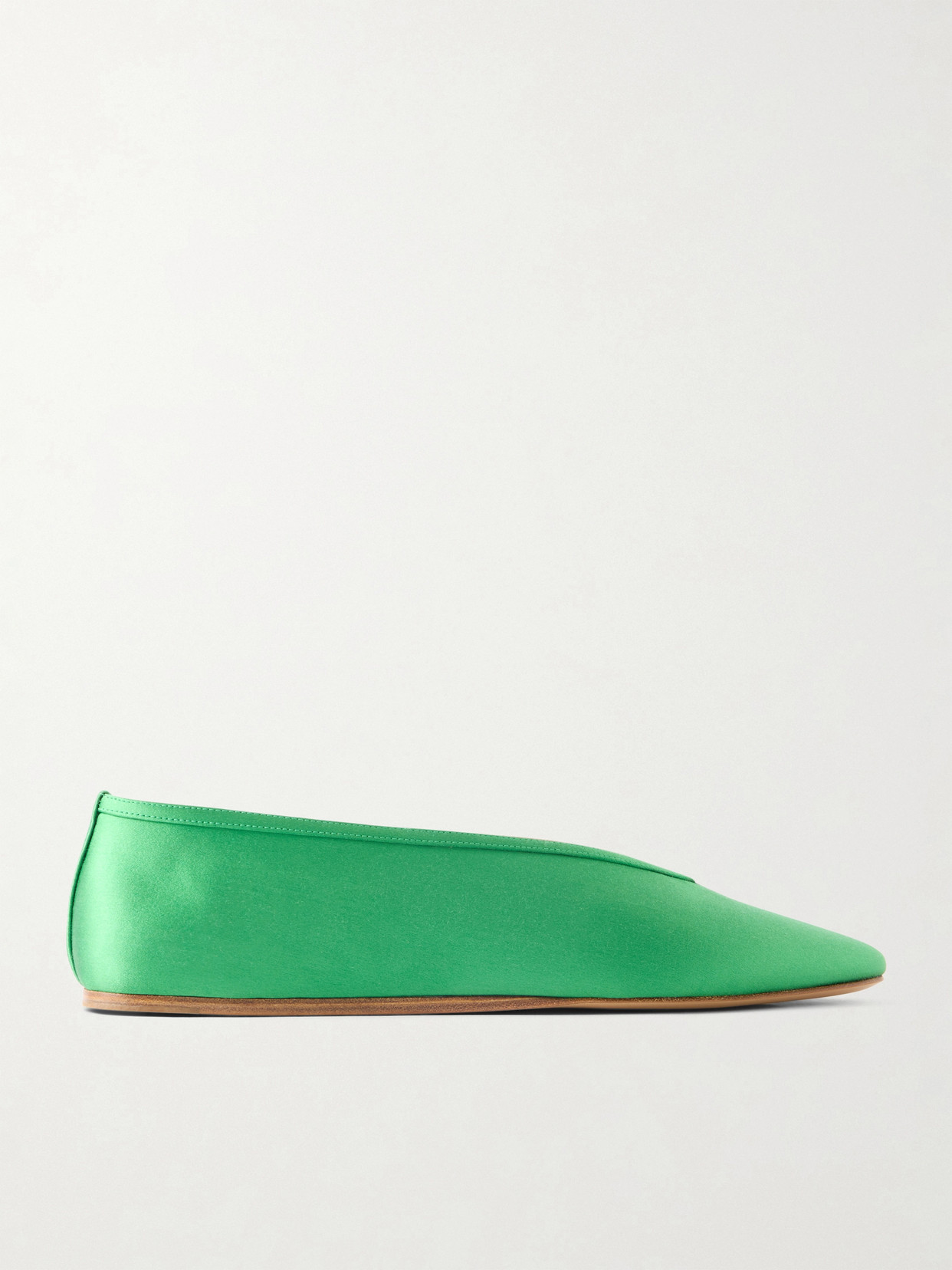 Le Monde Beryl Luna Satin Ballet Flats In Green
