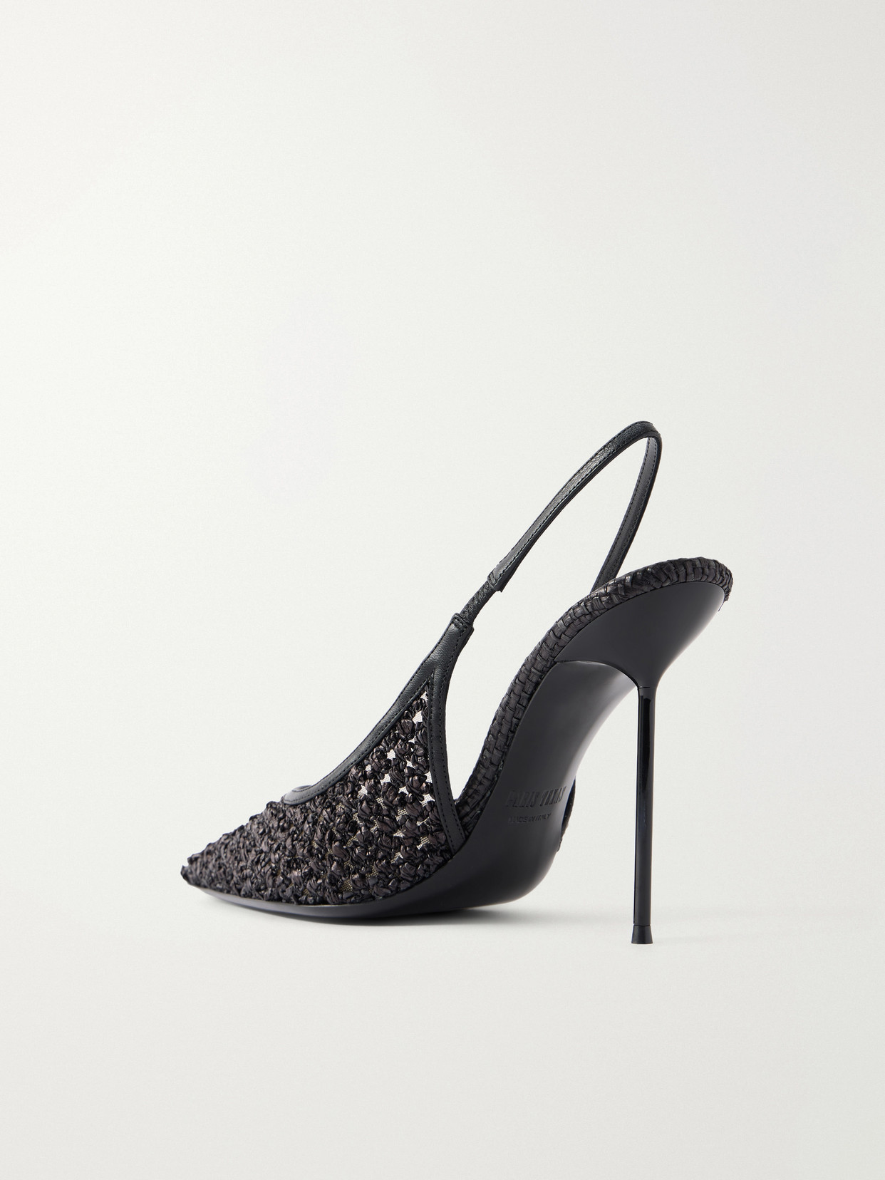 Lidia 105 Leather-Trimmed Straw Slingback