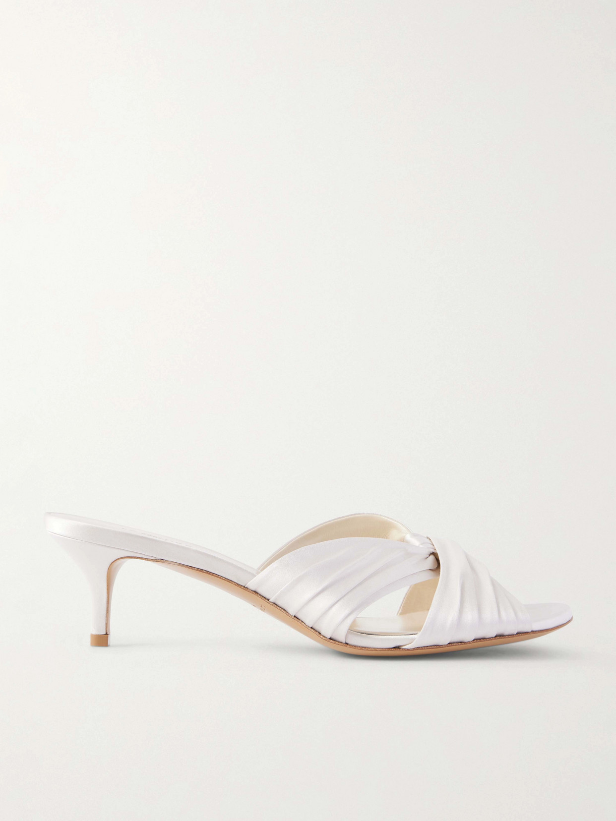 Le Monde Beryl Antonia Satin Mules In White