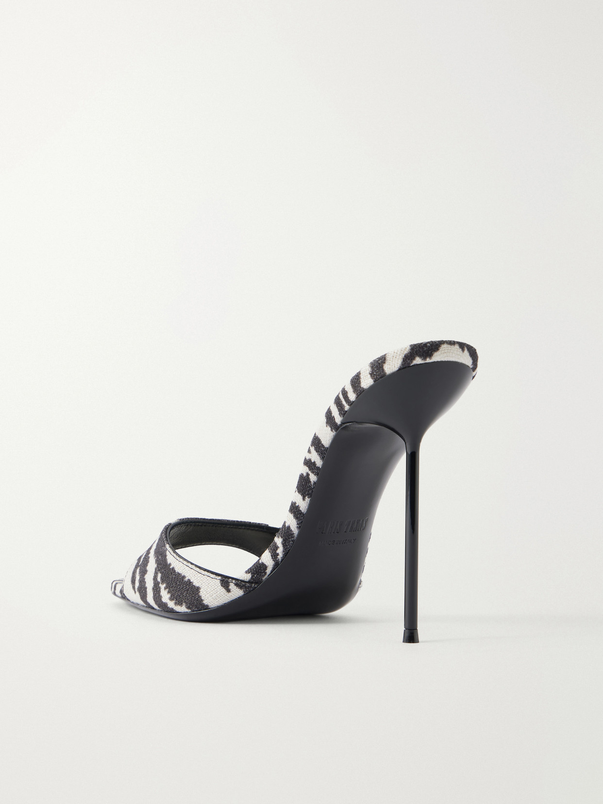 Lidia 105 Zebra-Print Canvas Mules