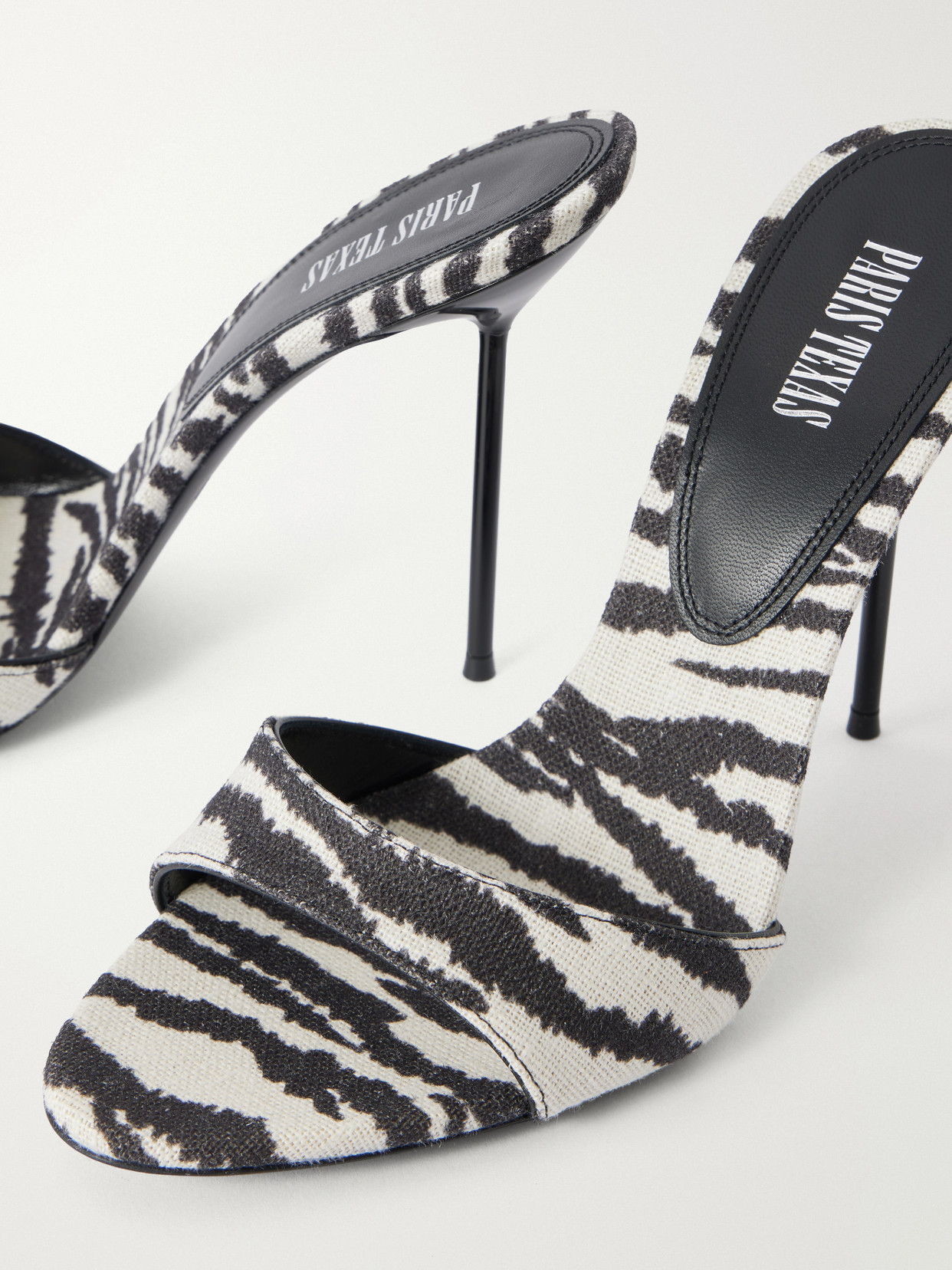 Lidia 105 Zebra-Print Canvas Mules