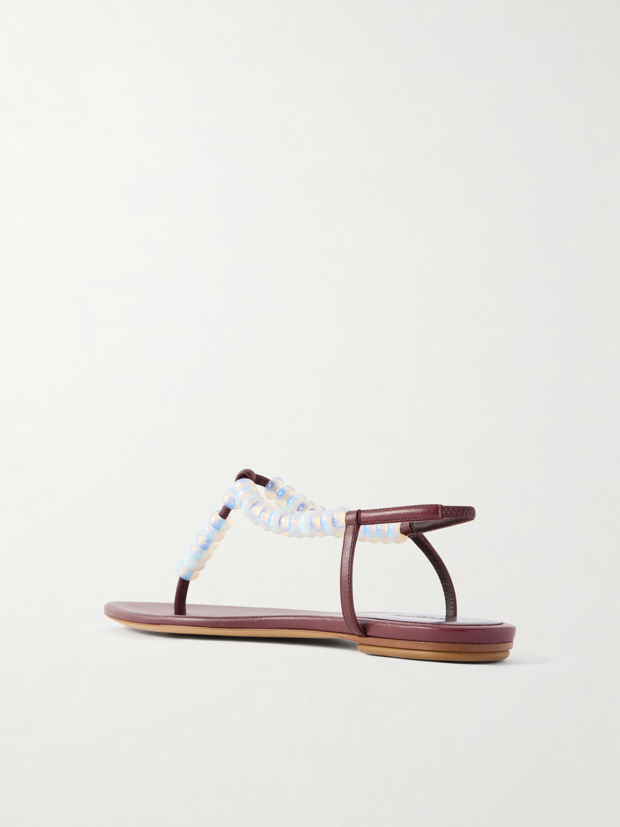 Le Monde Béryl - Bead-Embellished Leather Thong Sandals
