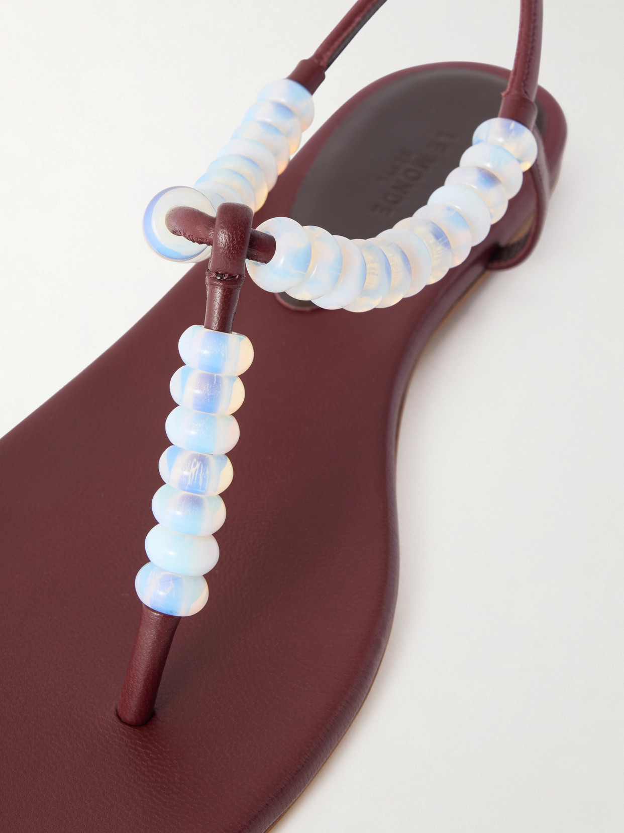 Le Monde Béryl - Bead-Embellished Leather Thong Sandals