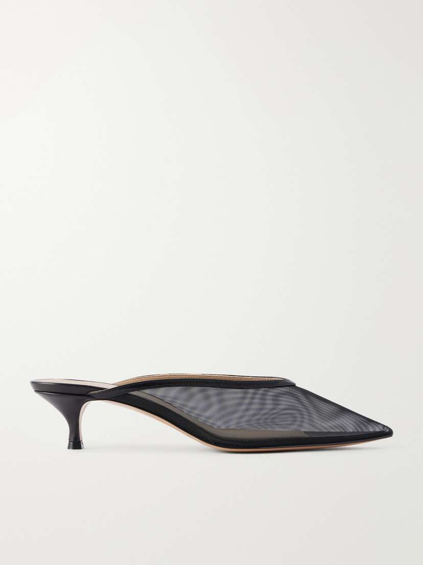 Le Monde Béryl Leather-trimmed Mesh Pumps