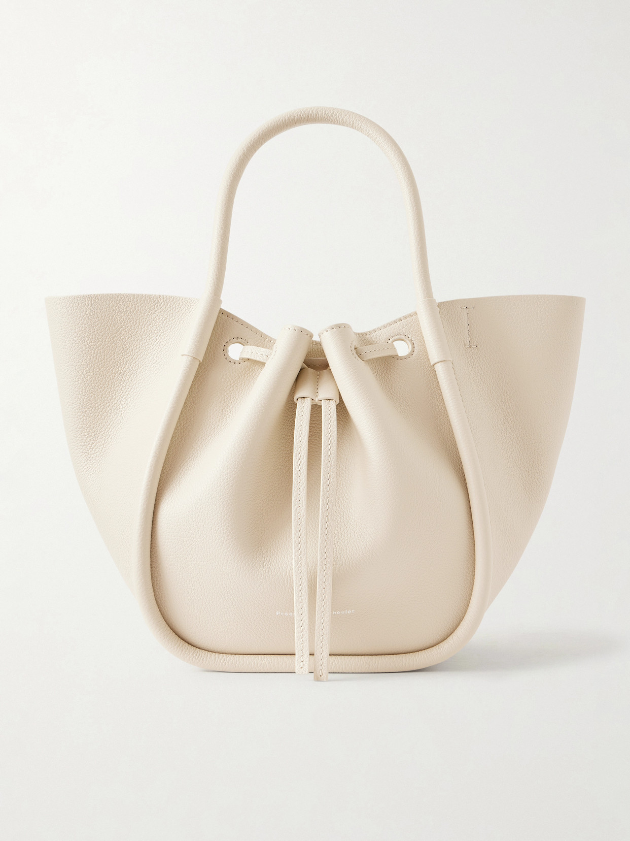 Proenza Schouler Small Ruched Textured-leather Tote In Sand