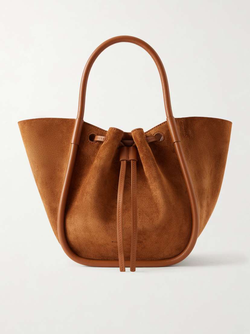 Proenza Schouler Small Leather-trimmed Ruched Suede Tote