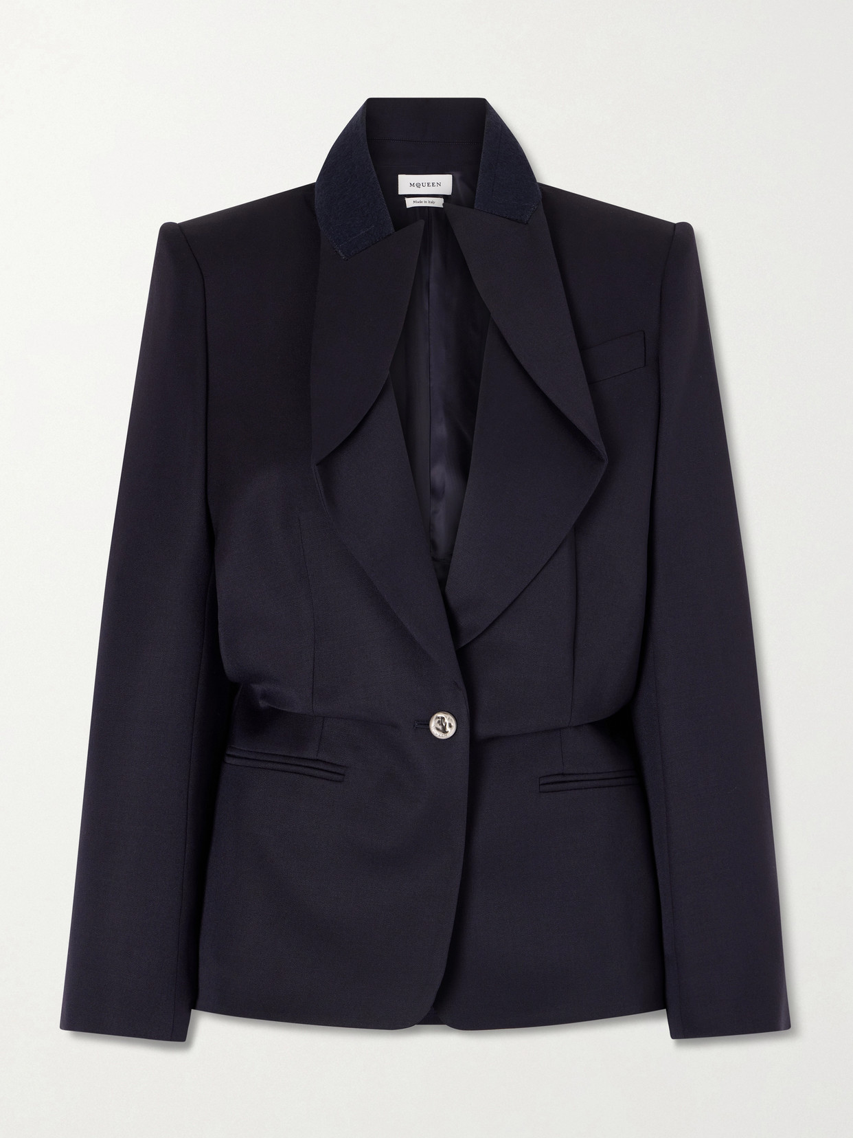 Alexander Mcqueen Wool Blazer In Blue