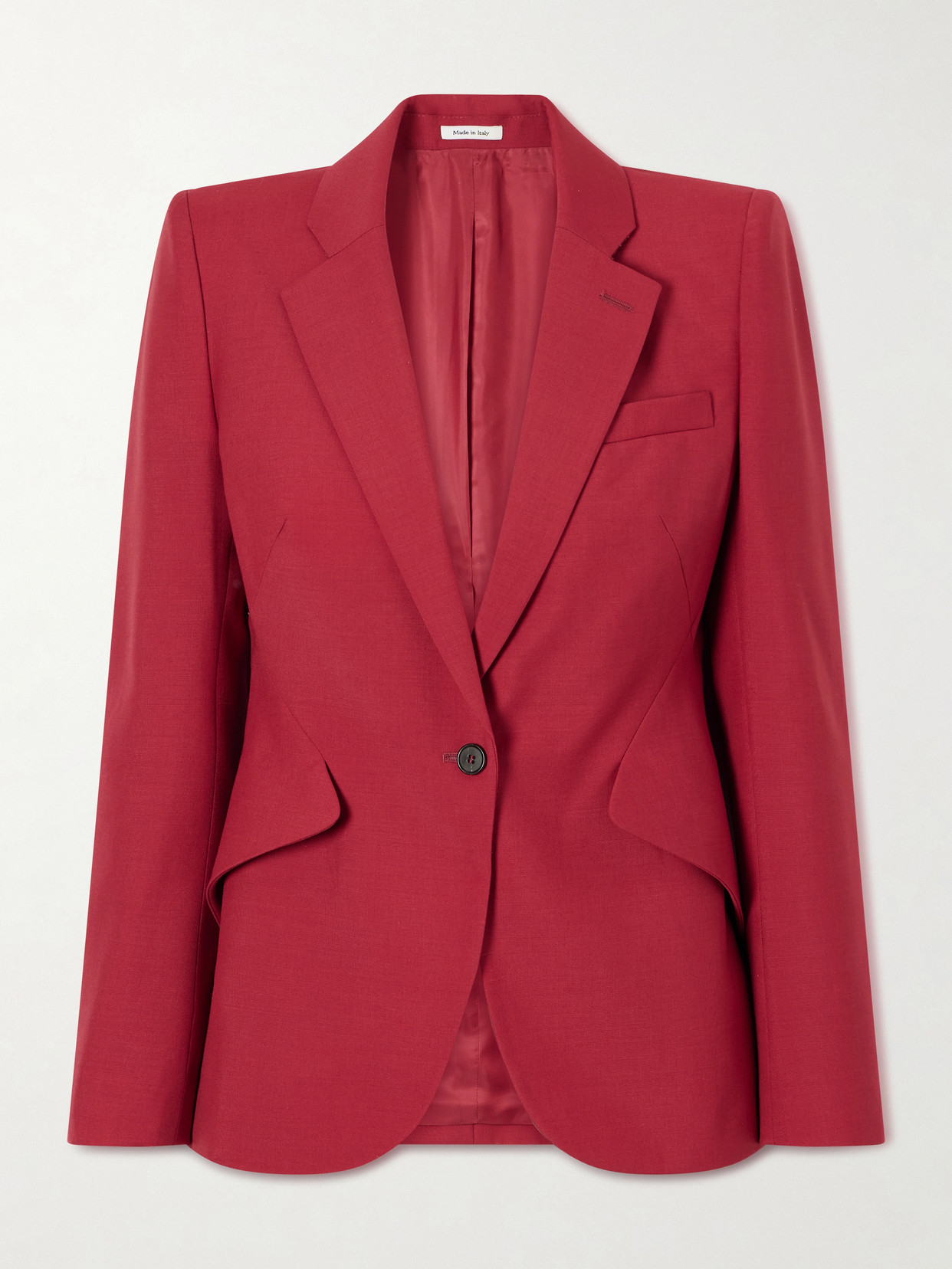 Alexander Mcqueen Wool And Mohair-blend Blazer In Red