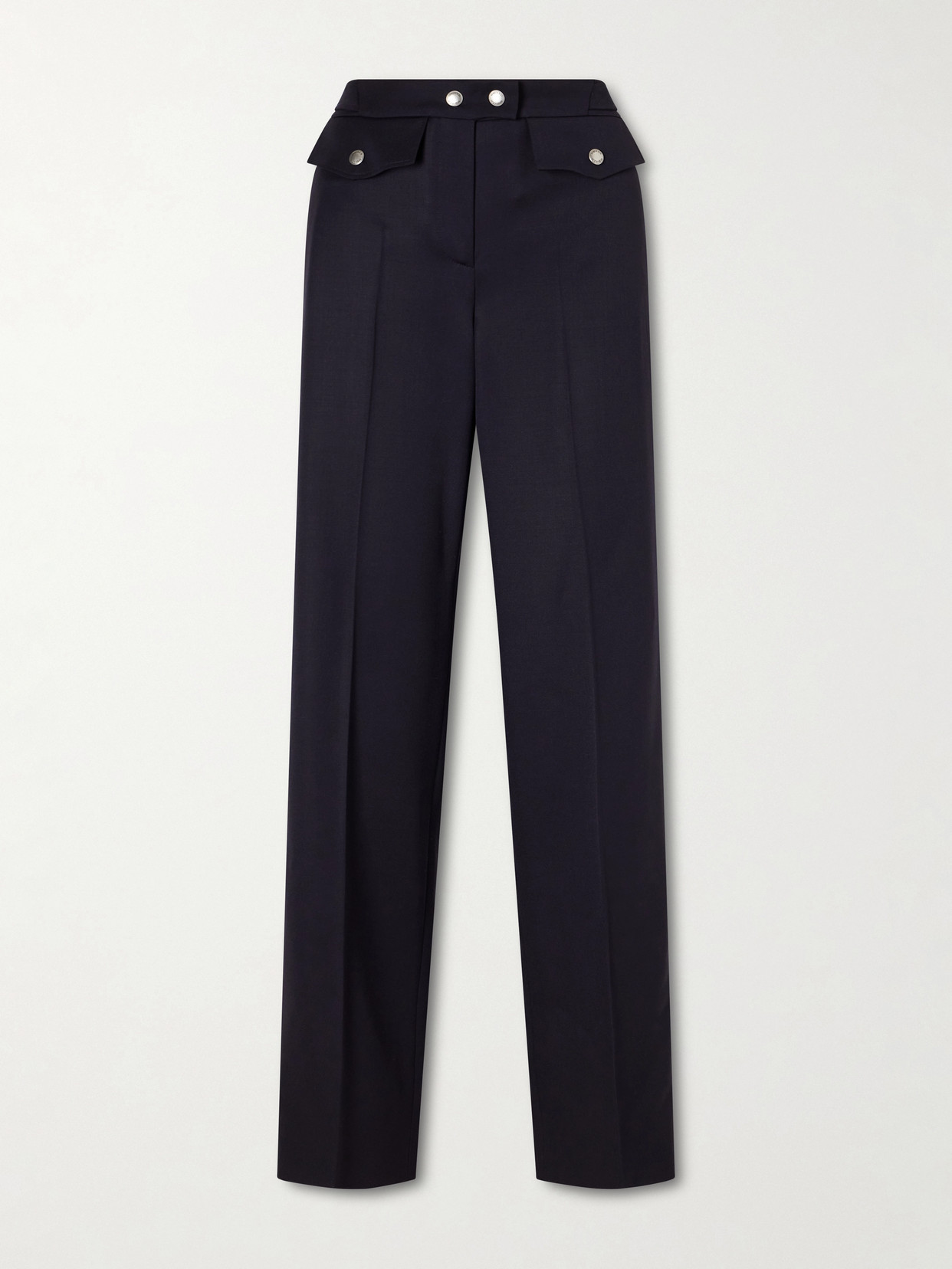 Alexander Mcqueen Bumster Wool Straight-leg Pants In Blue