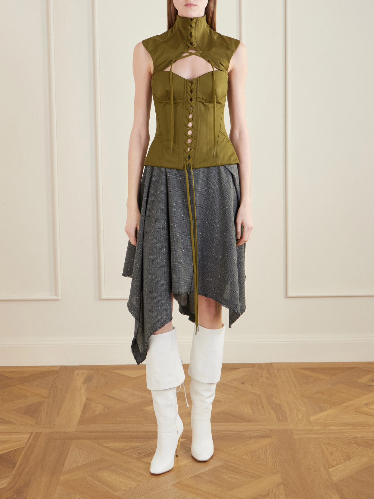 Alexander Mcqueen Leather Boots In Multi