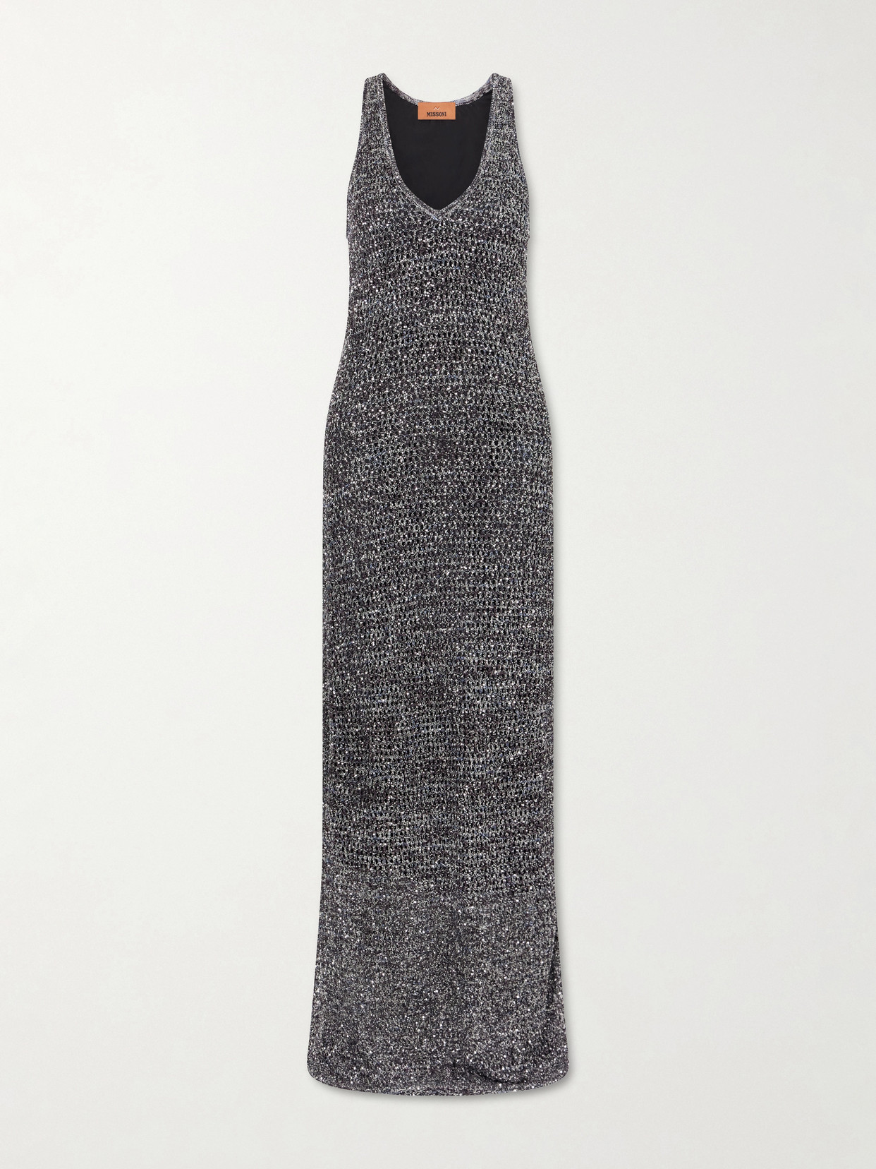 Missoni Embellished Mesh Maxi Dress In Gray