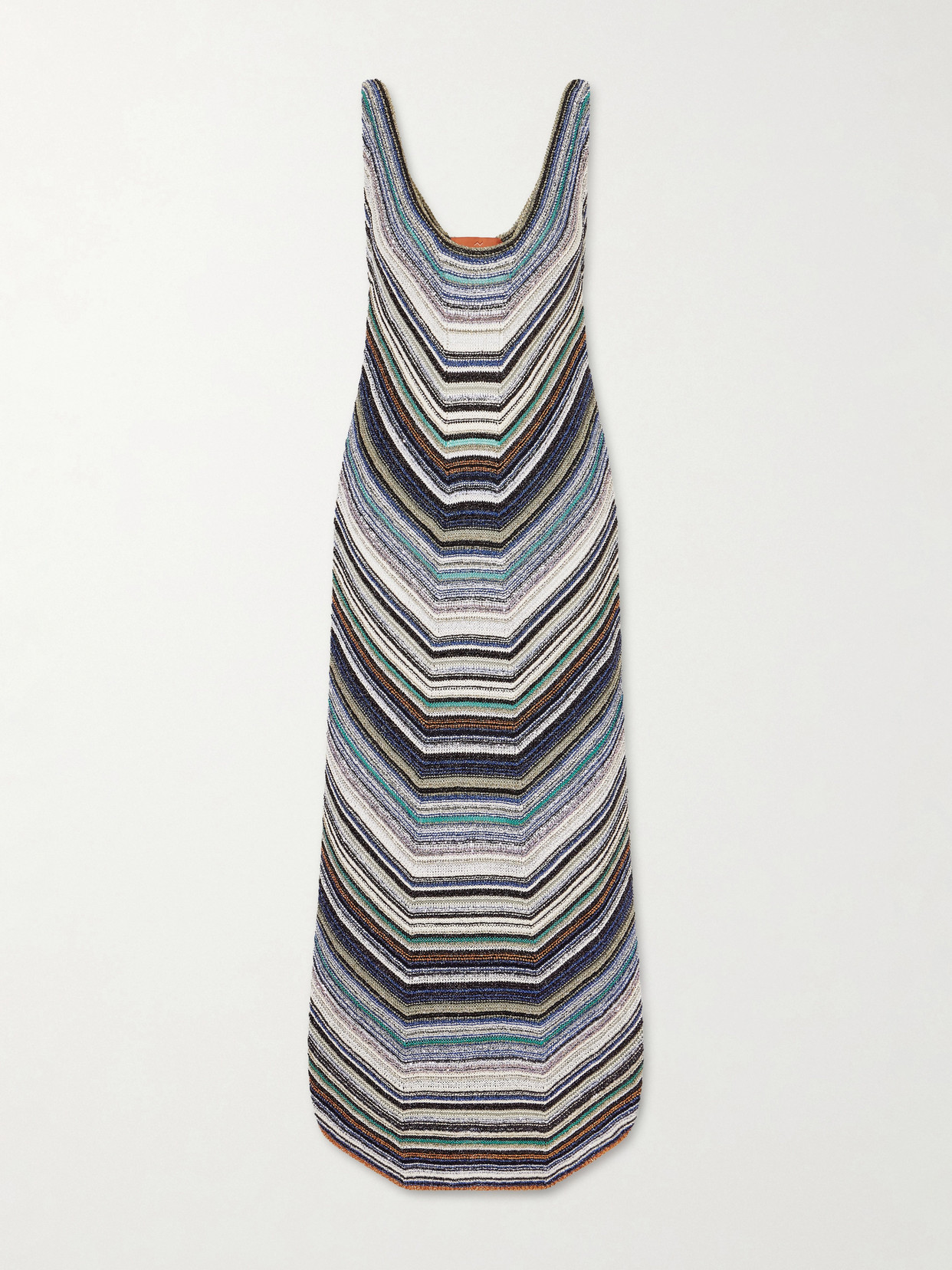 Missoni Striped Metallic Crochet-knit Midi Dress In Multi