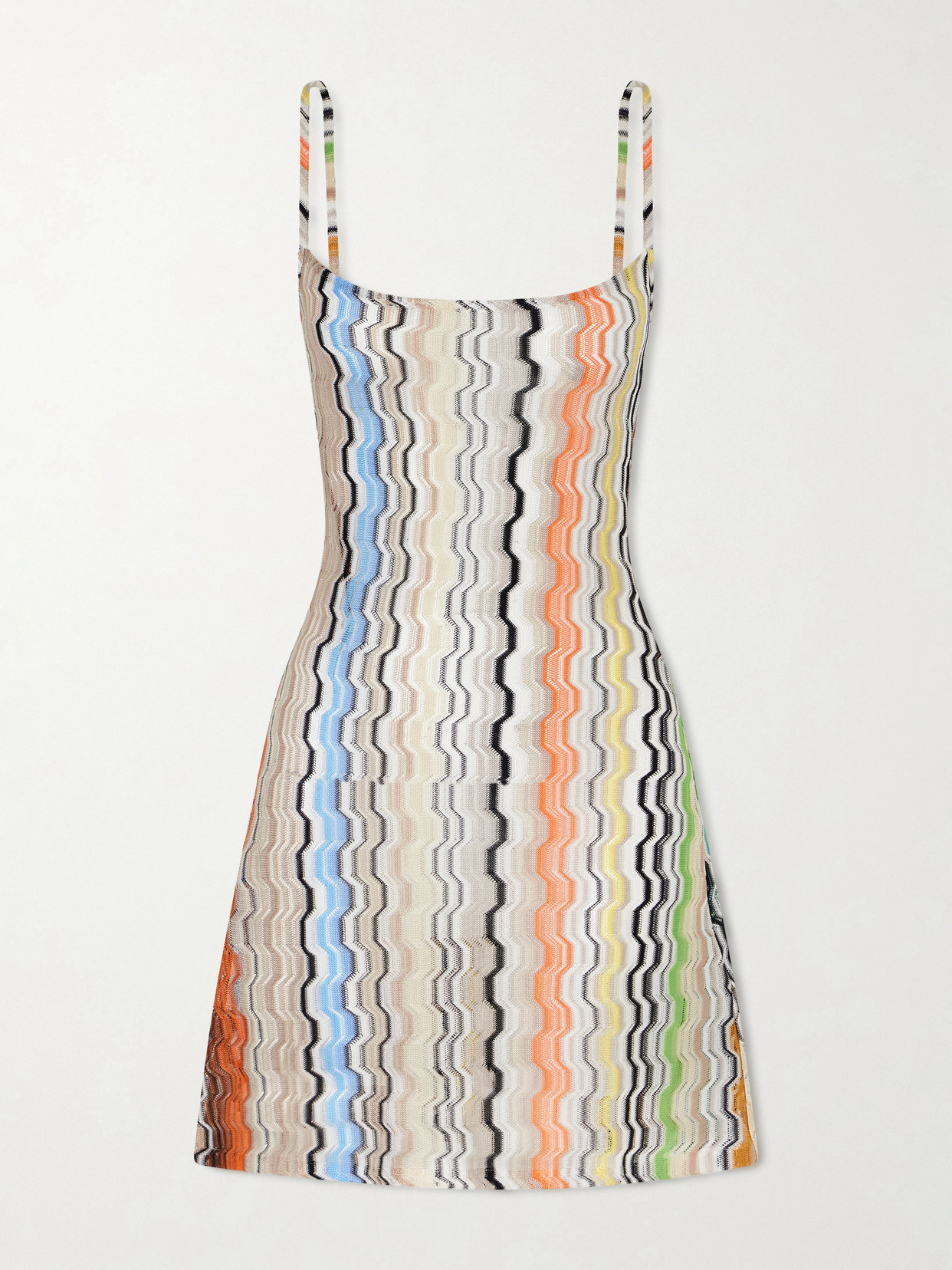 Missoni - Striped Metallic Crochet-knit Mini Dress - Multi