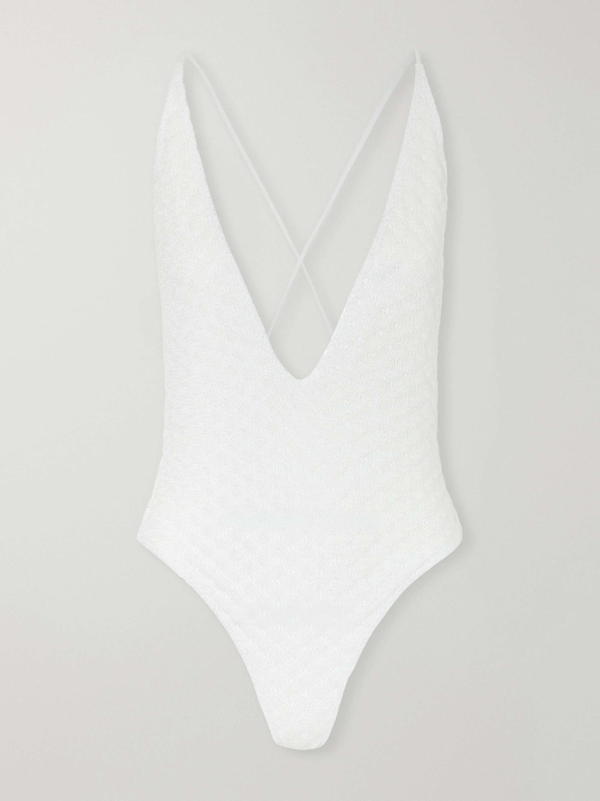 MISSONI Mare striped crochet-knit swimsuit