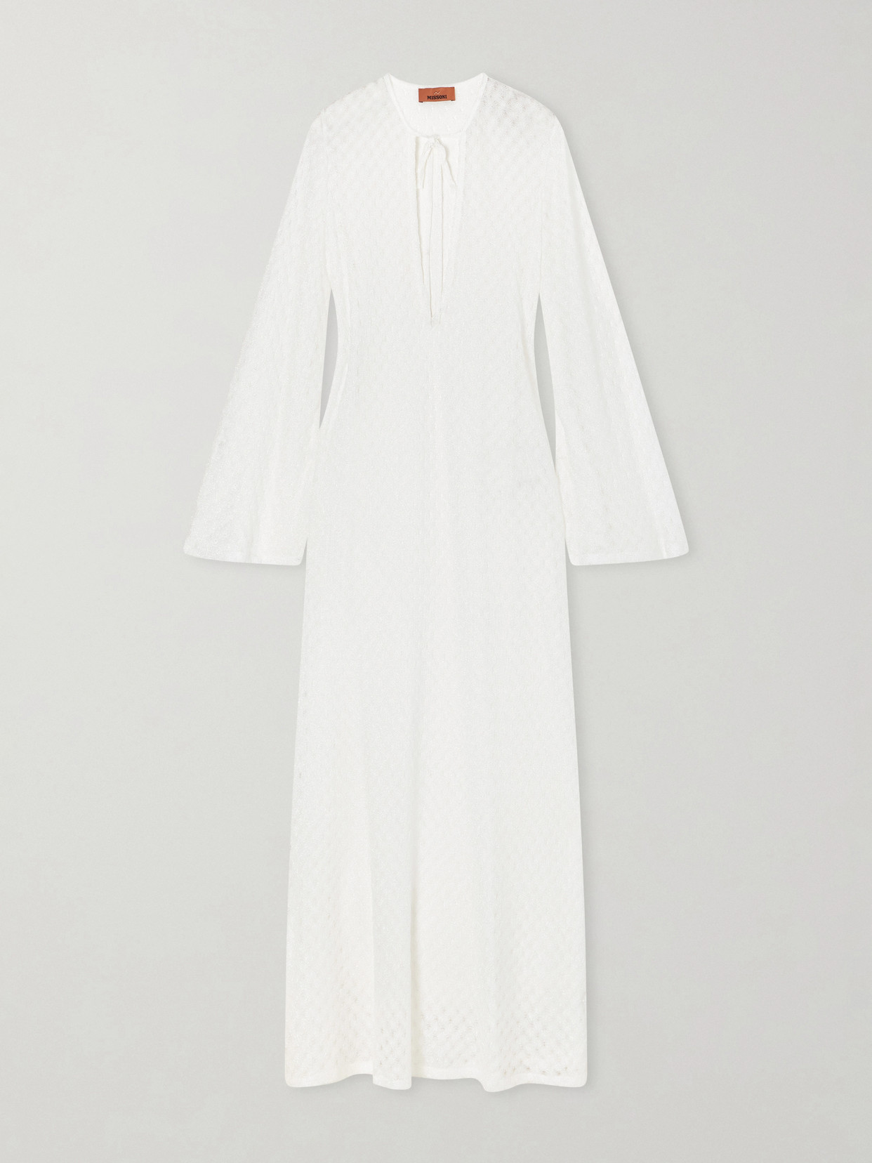 Missoni Striped Metallic Crochet-knit Coverup In White