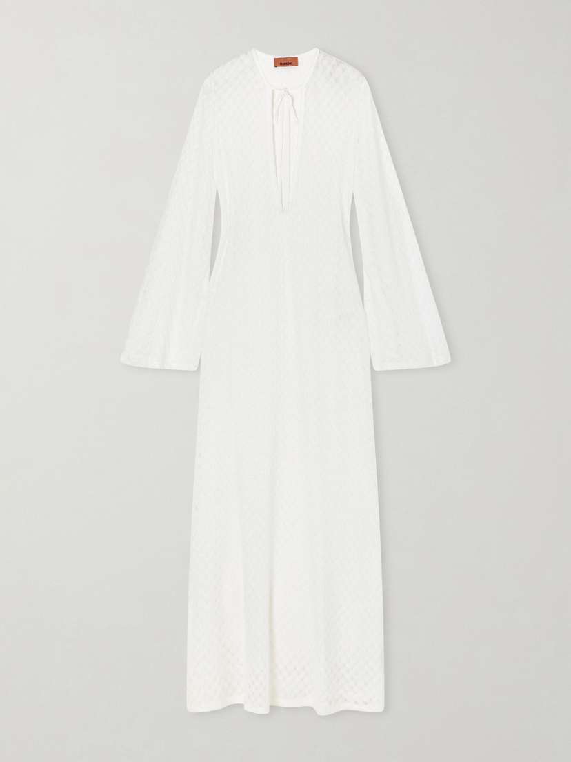 Missoni Striped Metallic Crochet-knit Coverup